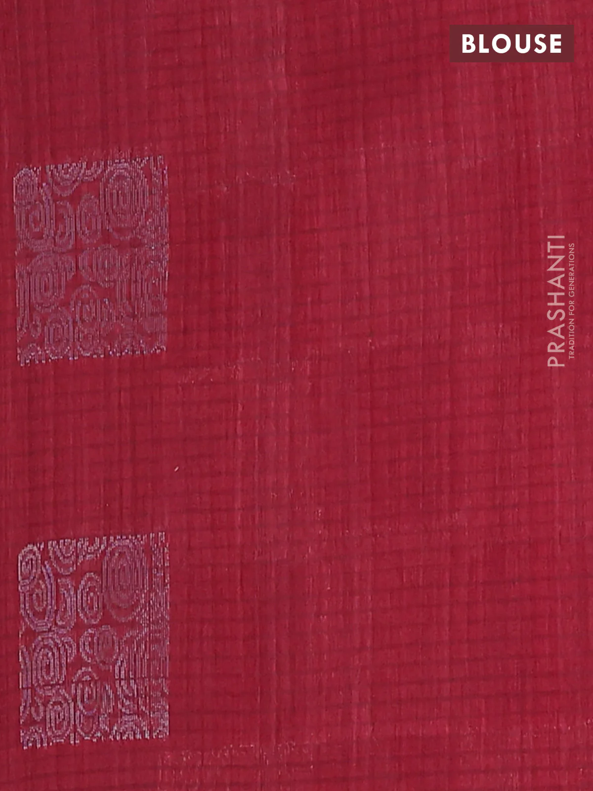 Banarasi semi matka saree maroon with silver & gold zari woven buttas and zari woven piping border - Image 4