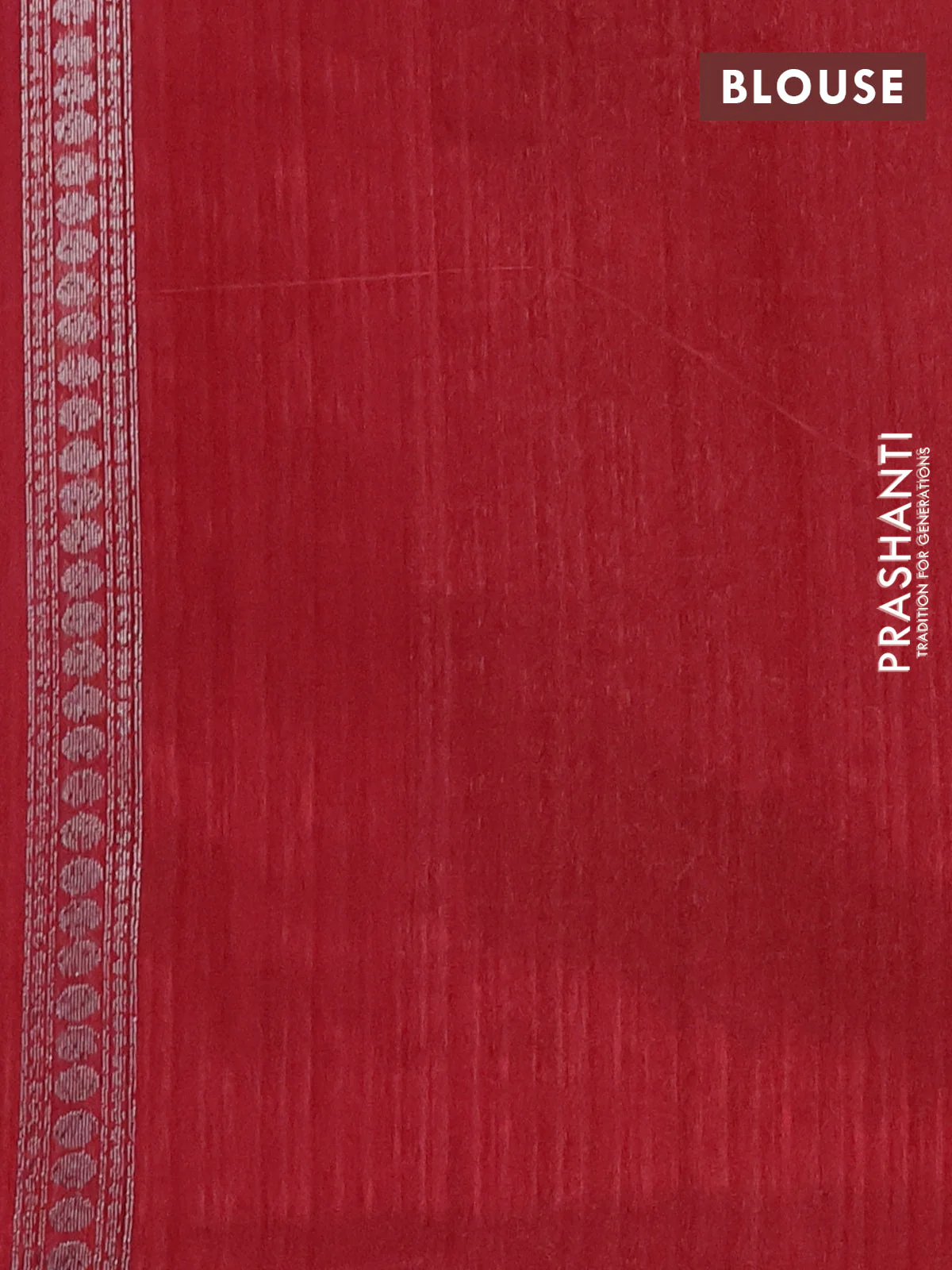Banarasi semi matka saree maroon with thread & silver zari woven buttas and zari woven piping border - Image 4