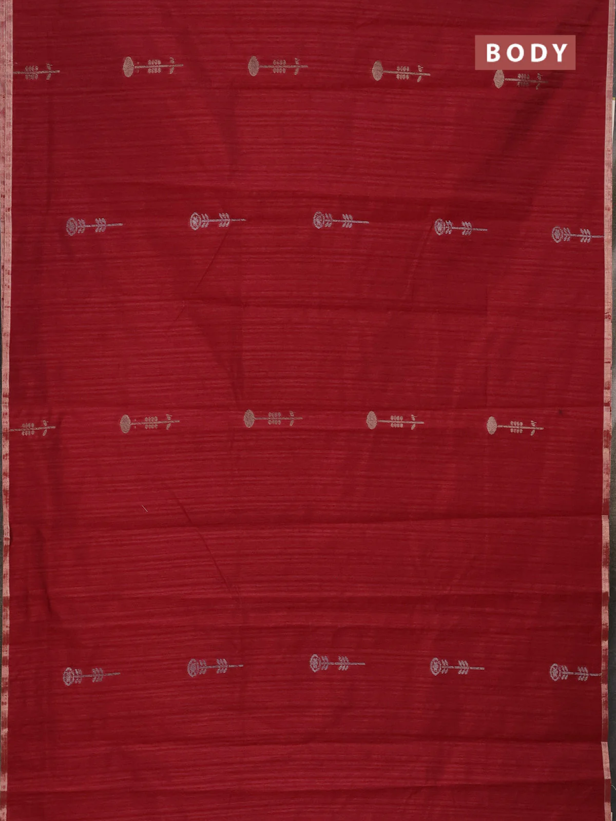 Banarasi semi matka saree maroon with woven buttas and zari woven piping border - Image 2