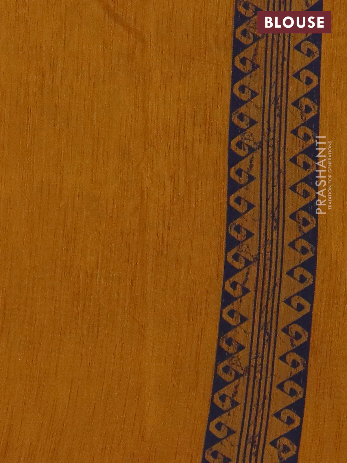 Banarasi semi matka saree mustard yellow and navy blue with allover thread weaves and thread woven border - Image 4