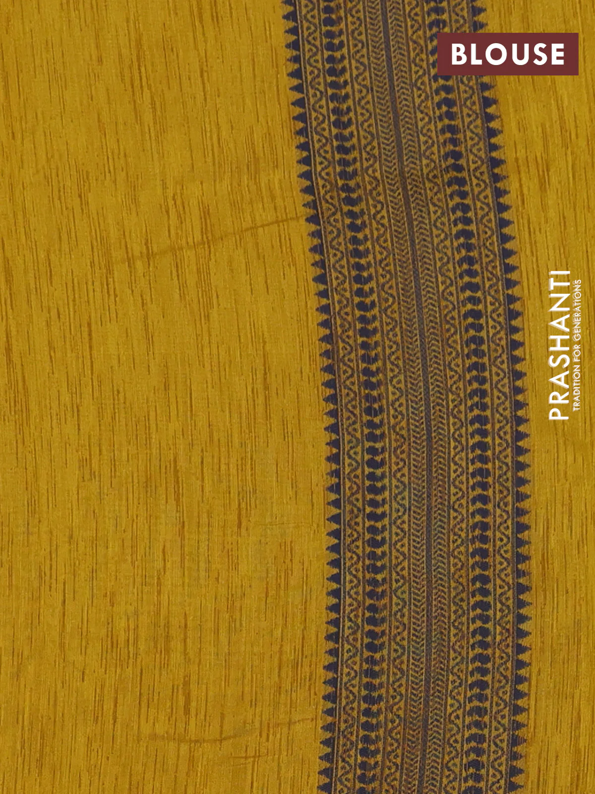 Banarasi semi matka saree mustard yellow with allover thread weaves in borderless style - Image 4