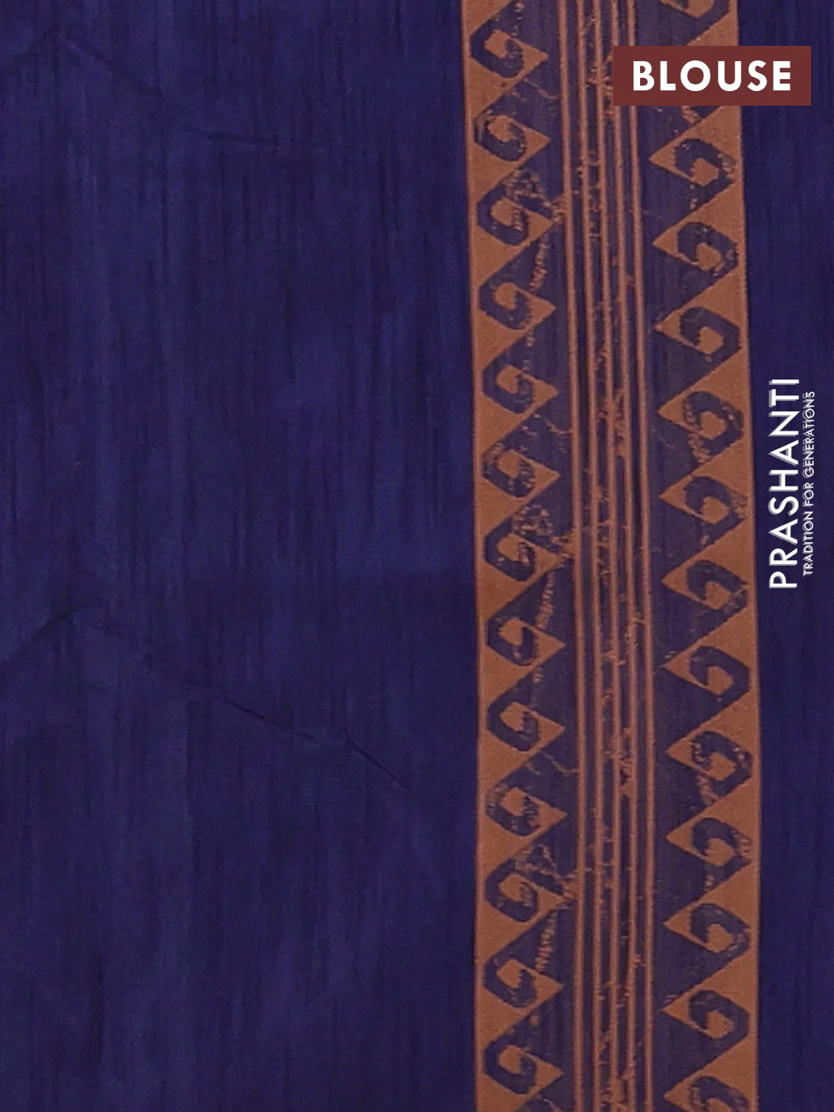 Banarasi semi matka saree navy blue and brown with allover thread weaves and thread woven border - Image 4