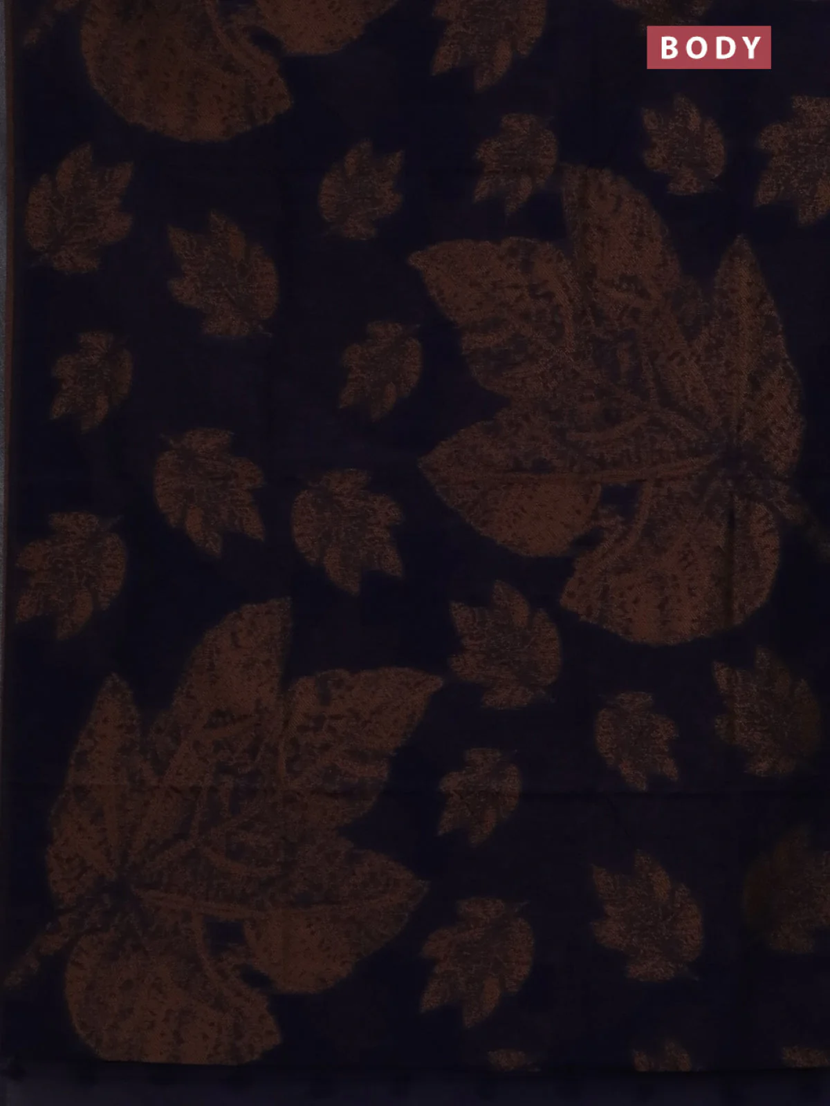 Banarasi semi matka saree navy blue with allover thread woven leaf butta weaves in borderless style - Image 2