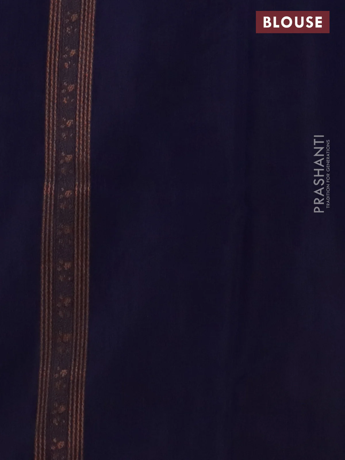 Banarasi semi matka saree navy blue with allover thread woven leaf butta weaves in borderless style - Image 4