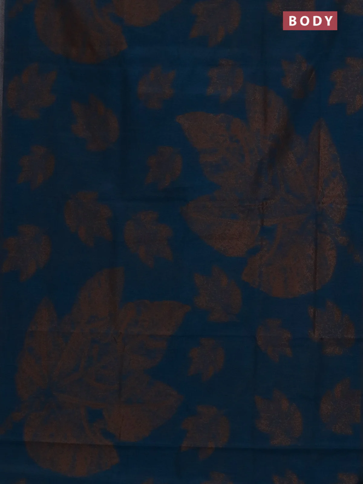 Banarasi semi matka saree peacock blue with allover thread woven leaf butta weaves in borderless style - Image 2