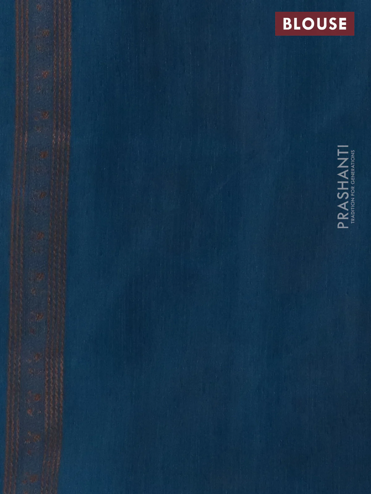 Banarasi semi matka saree peacock blue with allover thread woven leaf butta weaves in borderless style - Image 4