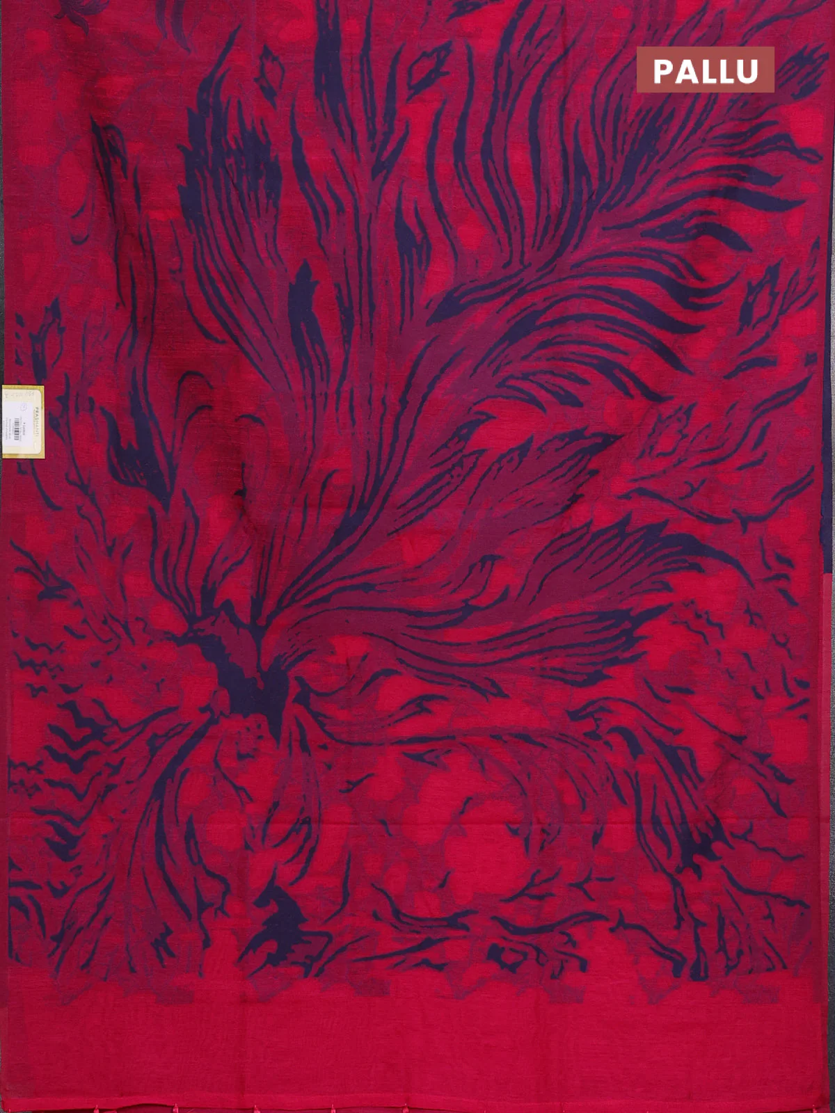 Banarasi semi matka saree pink and blue with allover thread weaves in borderless style - Image 3