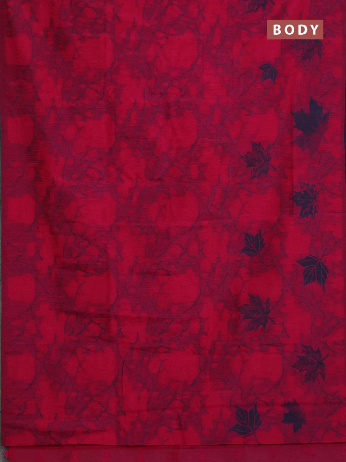 Banarasi semi matka saree pink with allover leaf thread woven buttas in borderless style - Image 2