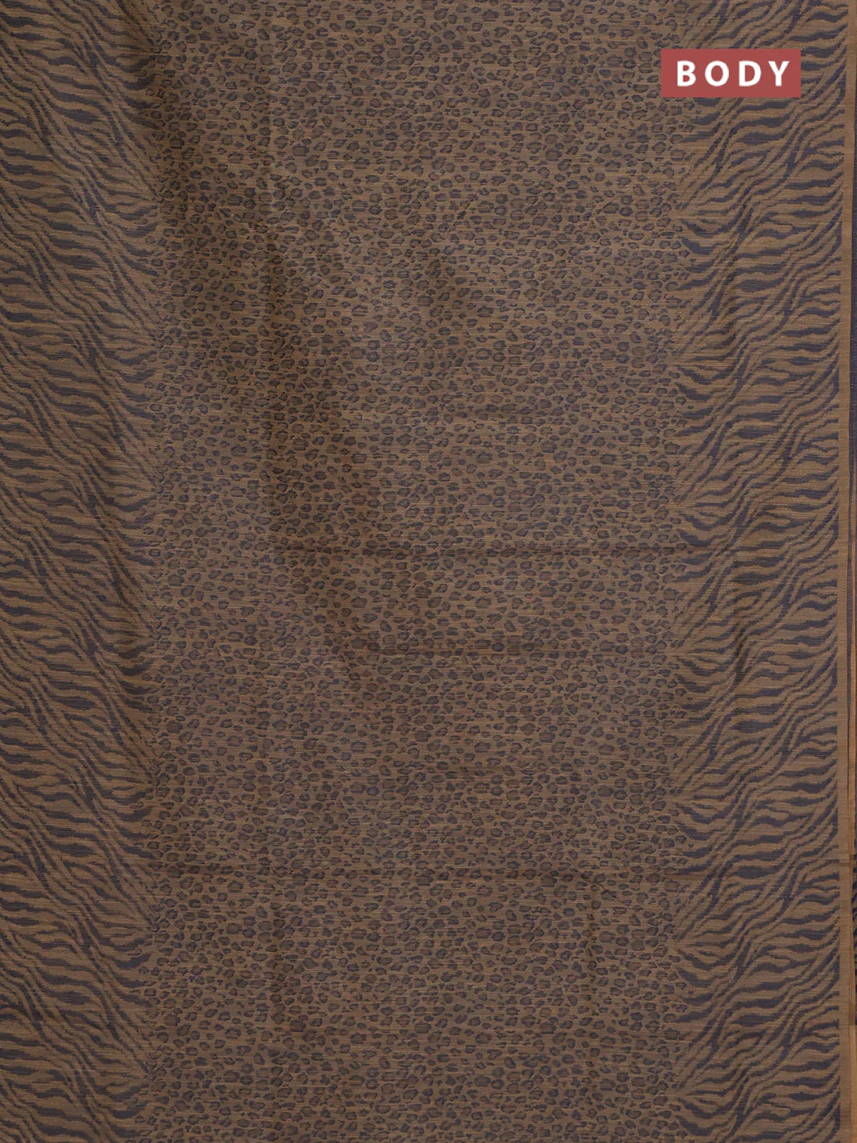 Banarasi semi matka saree sandal with allover thread weaves in borderless style - Image 2