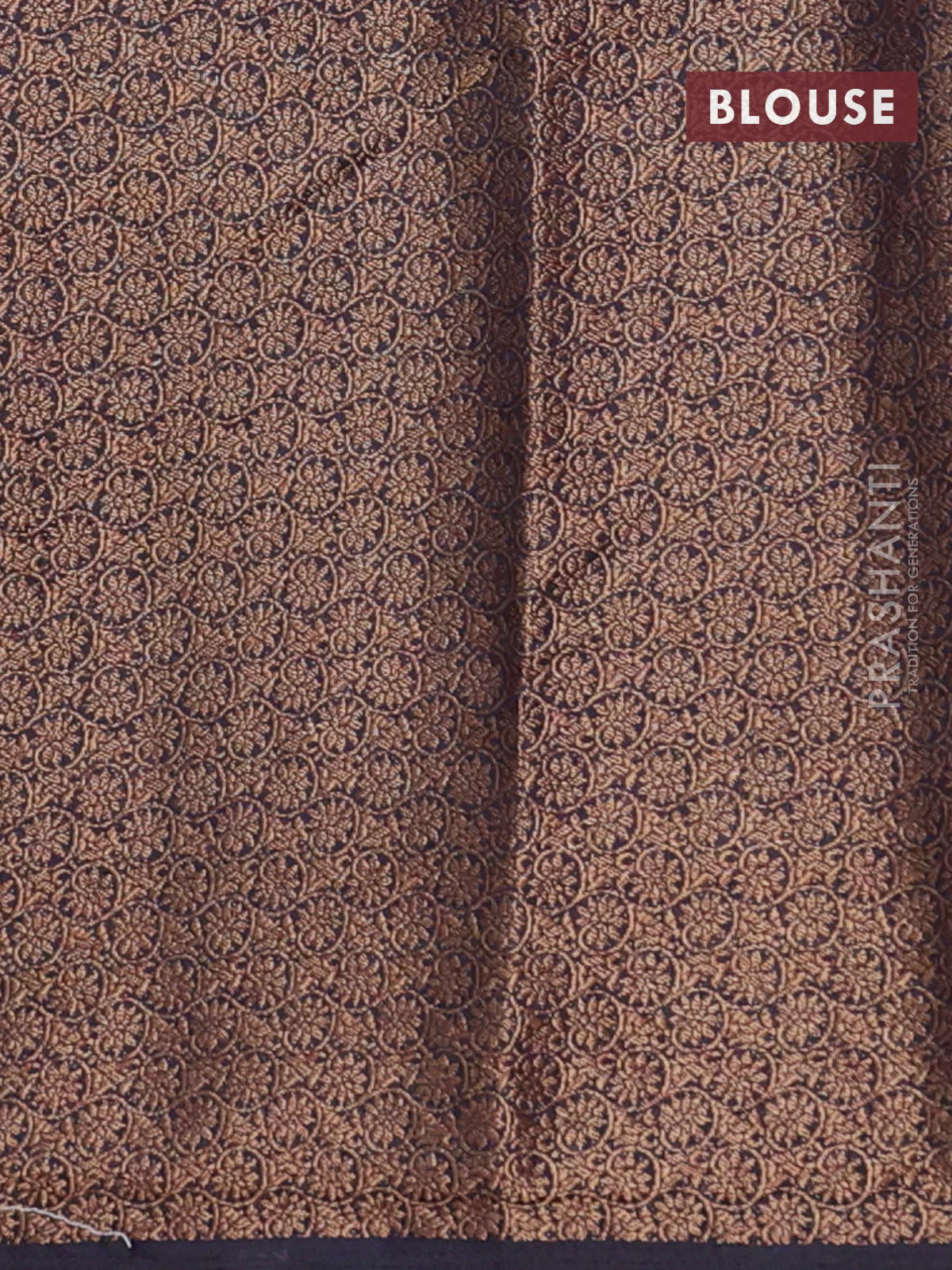 Banarasi semi matka saree teal blue shade and navy blue with thread & zari woven buttas and banarastyle border - Image 4
