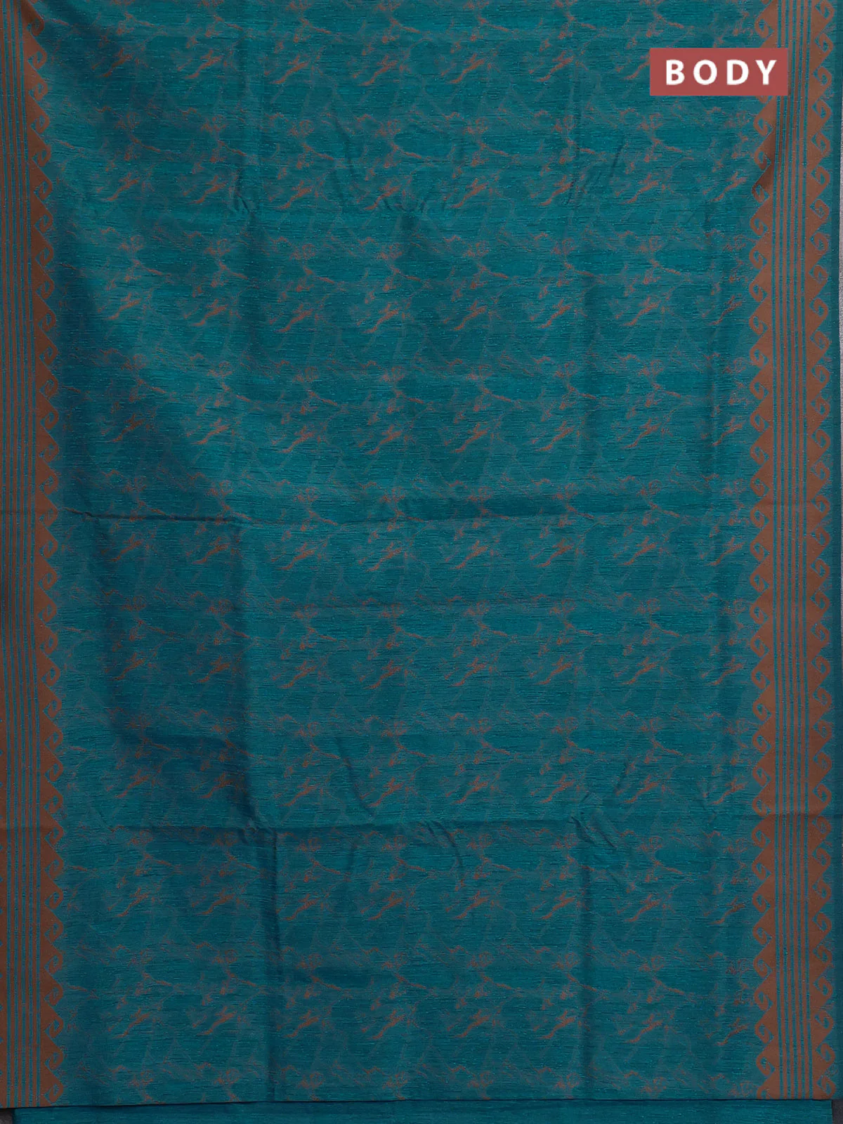 Banarasi semi matka saree teal blue shade with allover thread weaves and thread woven border - Image 2