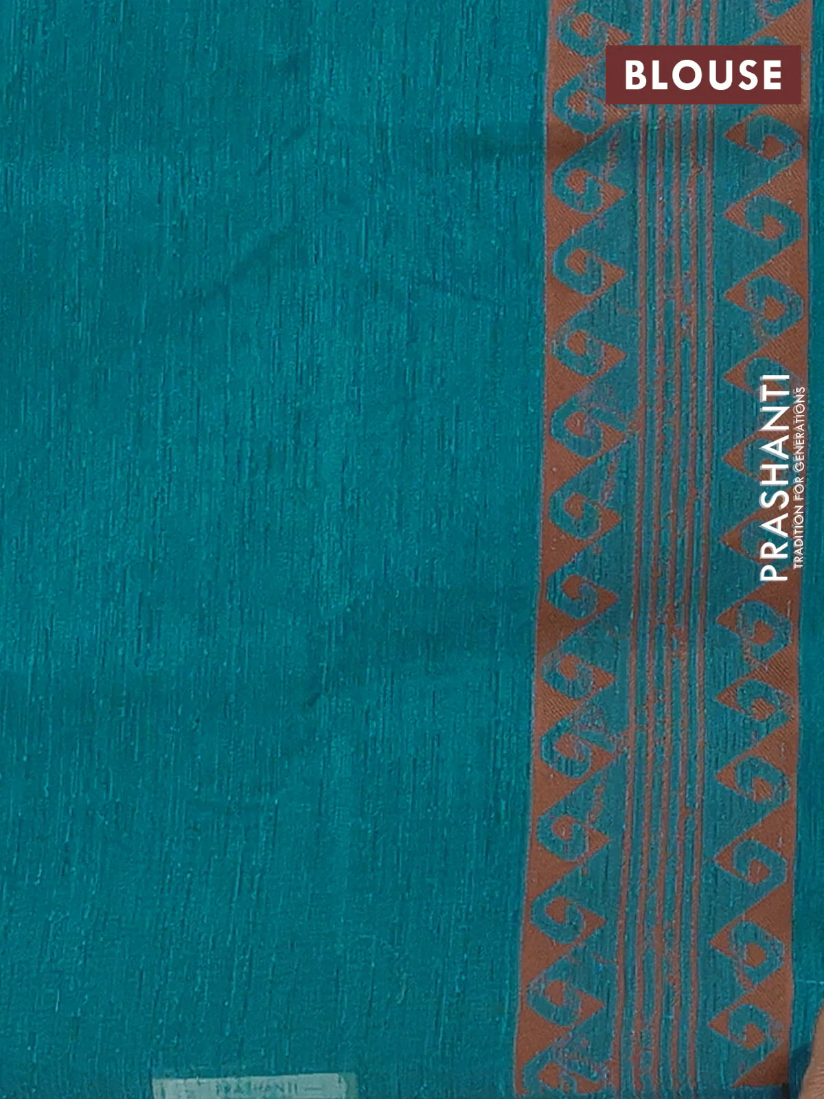 Banarasi semi matka saree teal blue shade with allover thread weaves and thread woven border - Image 4