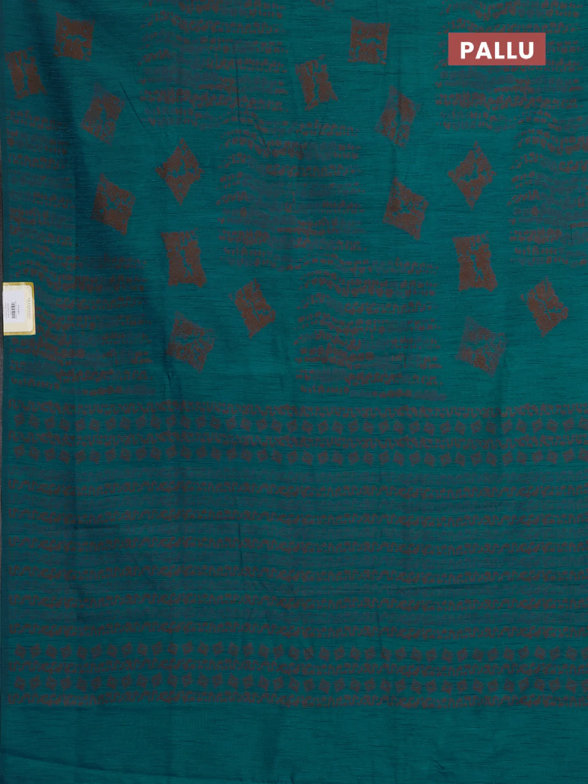 Banarasi semi matka saree teal blue with allover thread weaves and thread woven border - Image 3