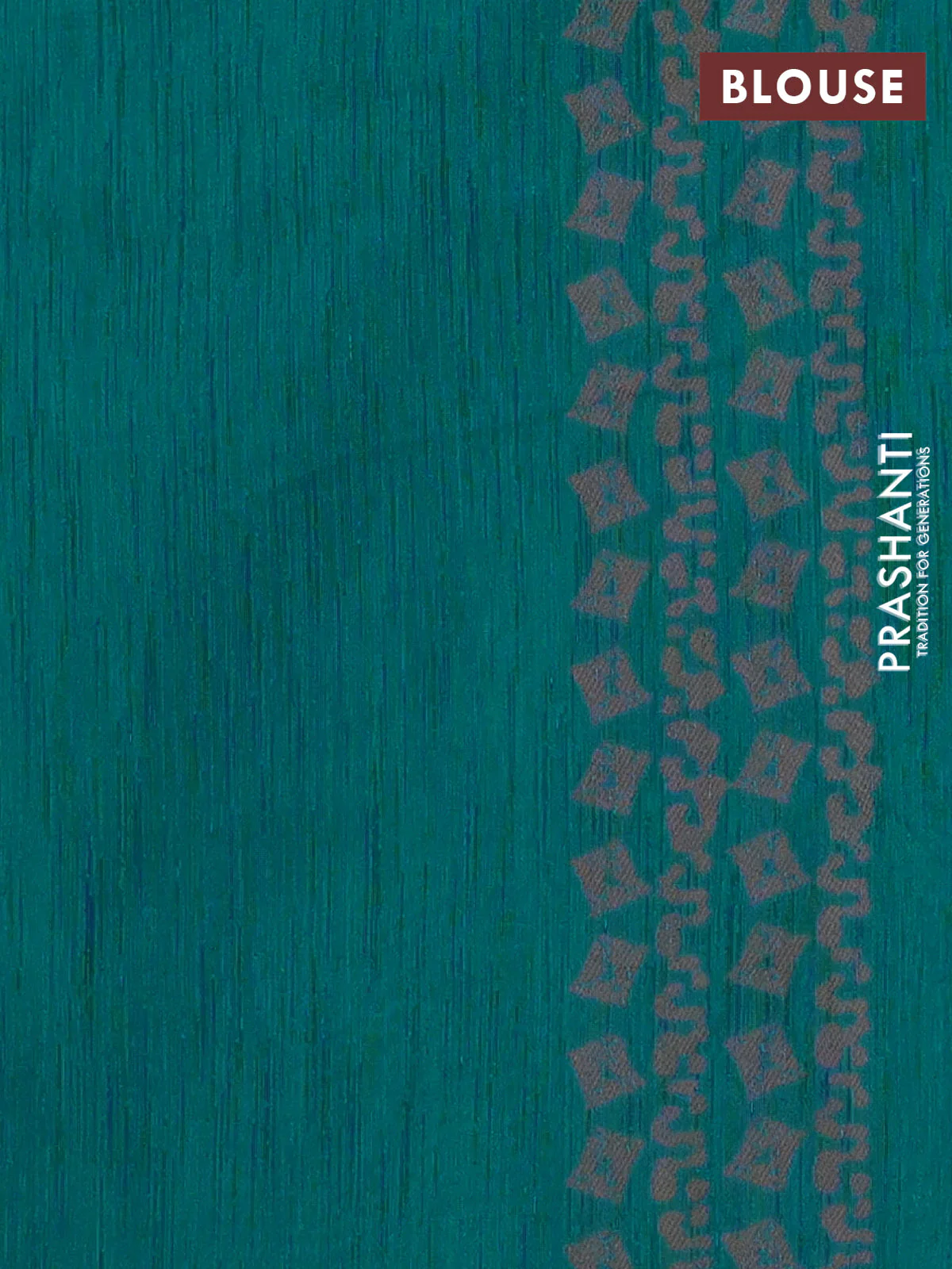 Banarasi semi matka saree teal blue with allover thread weaves and thread woven border - Image 4