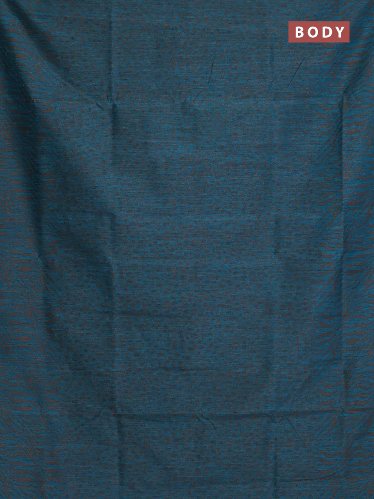 Banarasi semi matka saree teal blue with allover thread weaves in borderless style - Image 2
