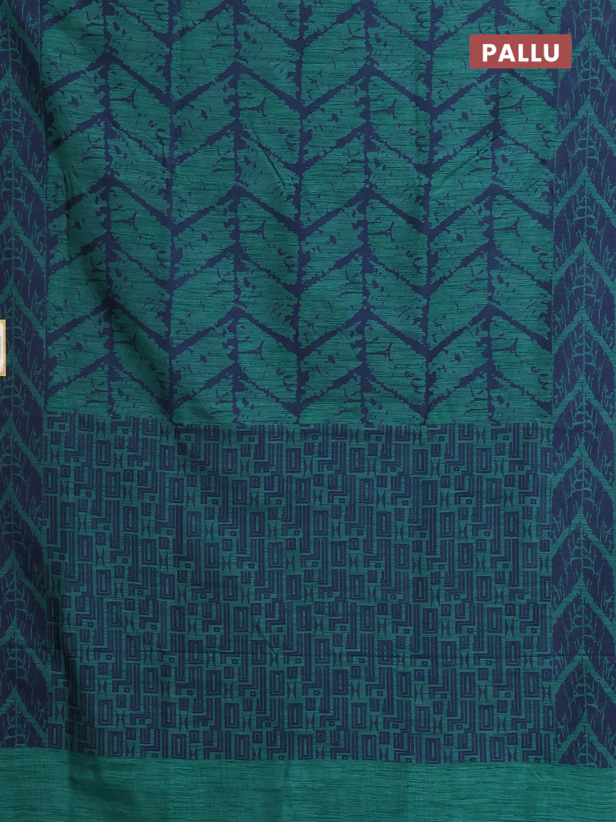 Banarasi semi matka saree teal green and blue with allover thread weaves and thread woven border - Image 3