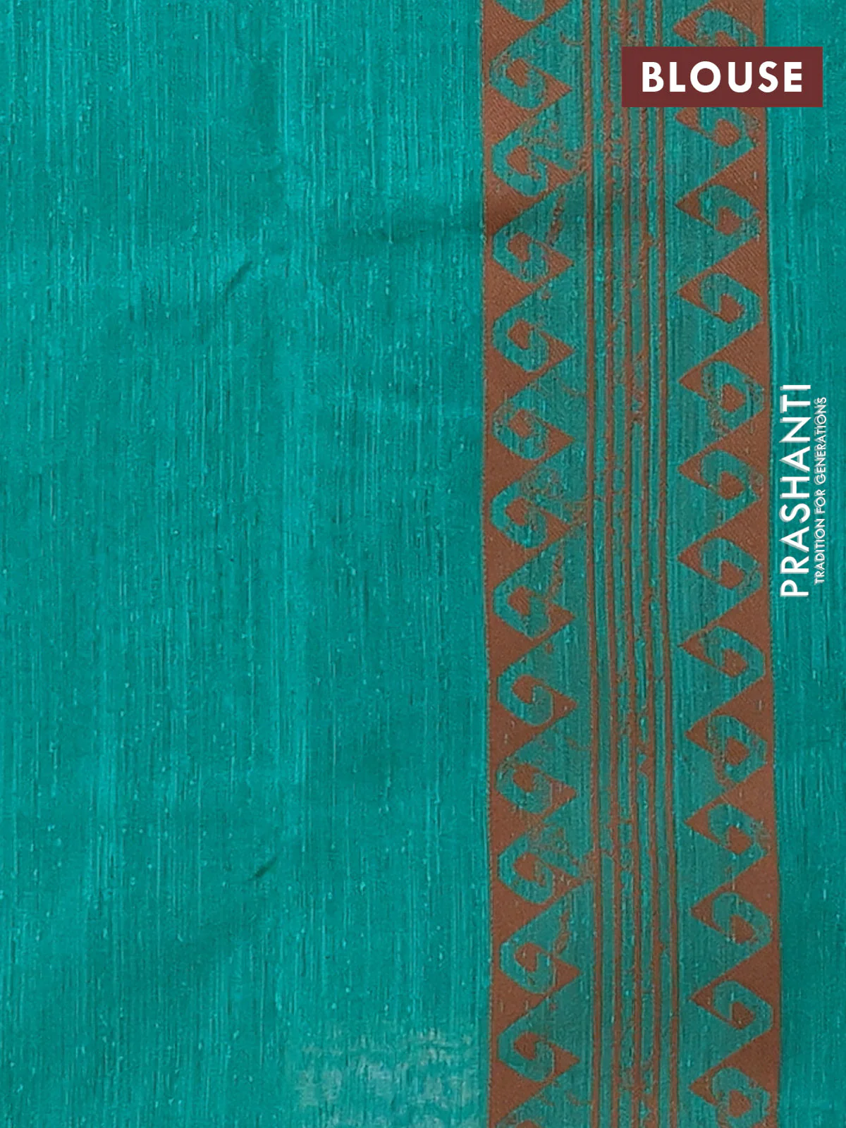Banarasi semi matka saree teal green and brown with allover thread weaves and thread woven border - Image 4