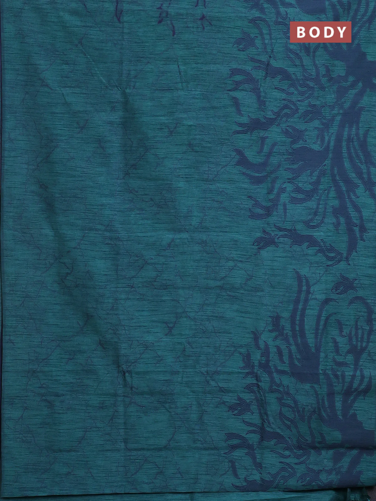 Banarasi semi matka saree teal green shade with allover thread weaves in borderless style - Image 2
