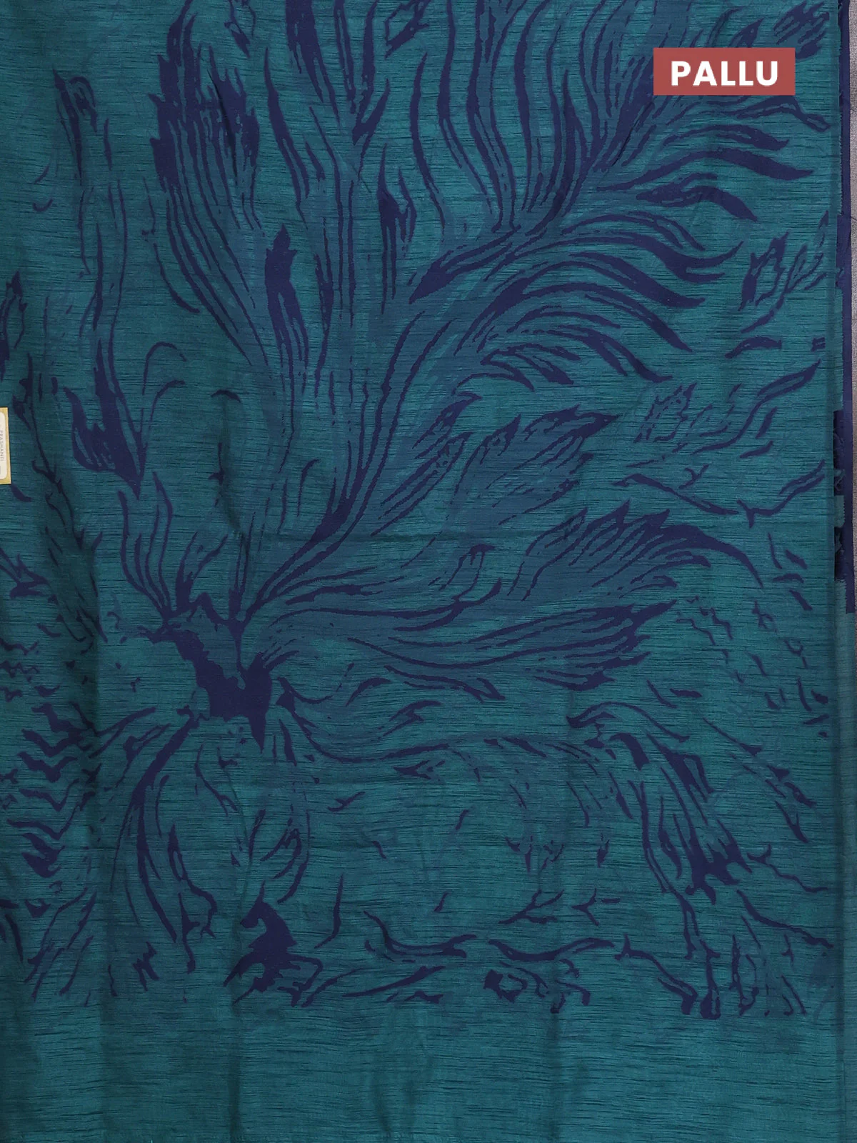 Banarasi semi matka saree teal green shade with allover thread weaves in borderless style - Image 3