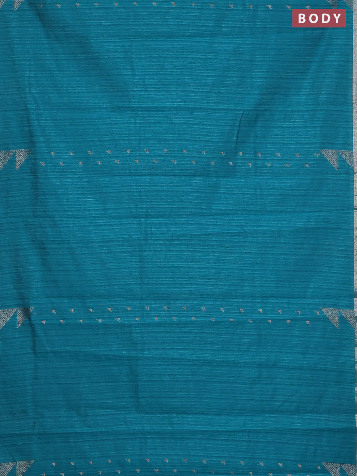 Banarasi semi matka saree teal green shade with allover zari woven geometric buttas and woven border - Image 2