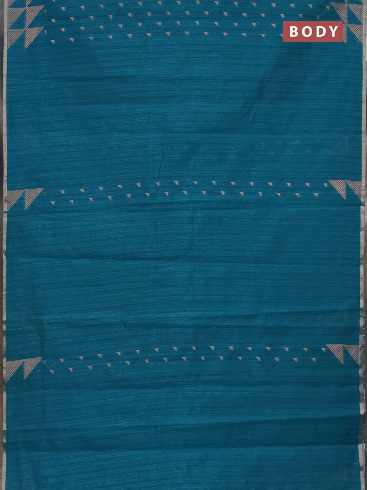 Banarasi semi matka saree teal green shade with allover zari woven geometric buttas and woven border - Image 2