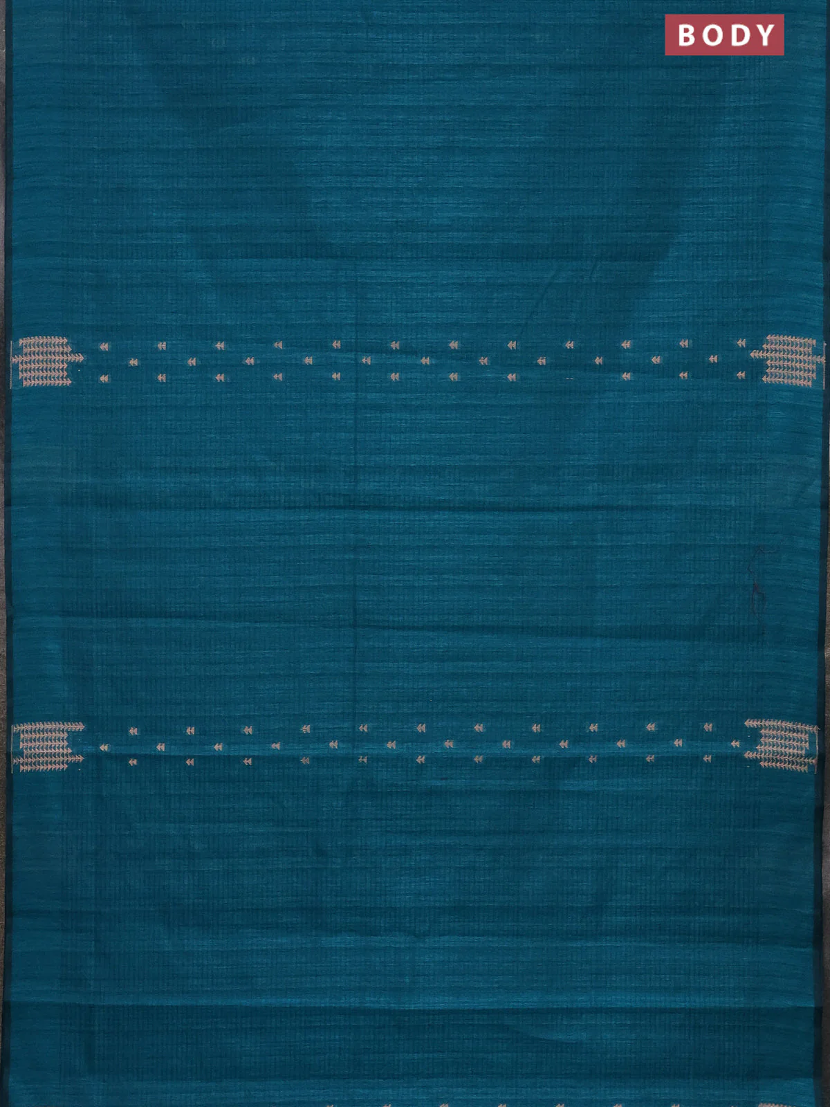 Banarasi semi matka saree teal green shade with allover zari woven geometric buttas and zari woven border - Image 2