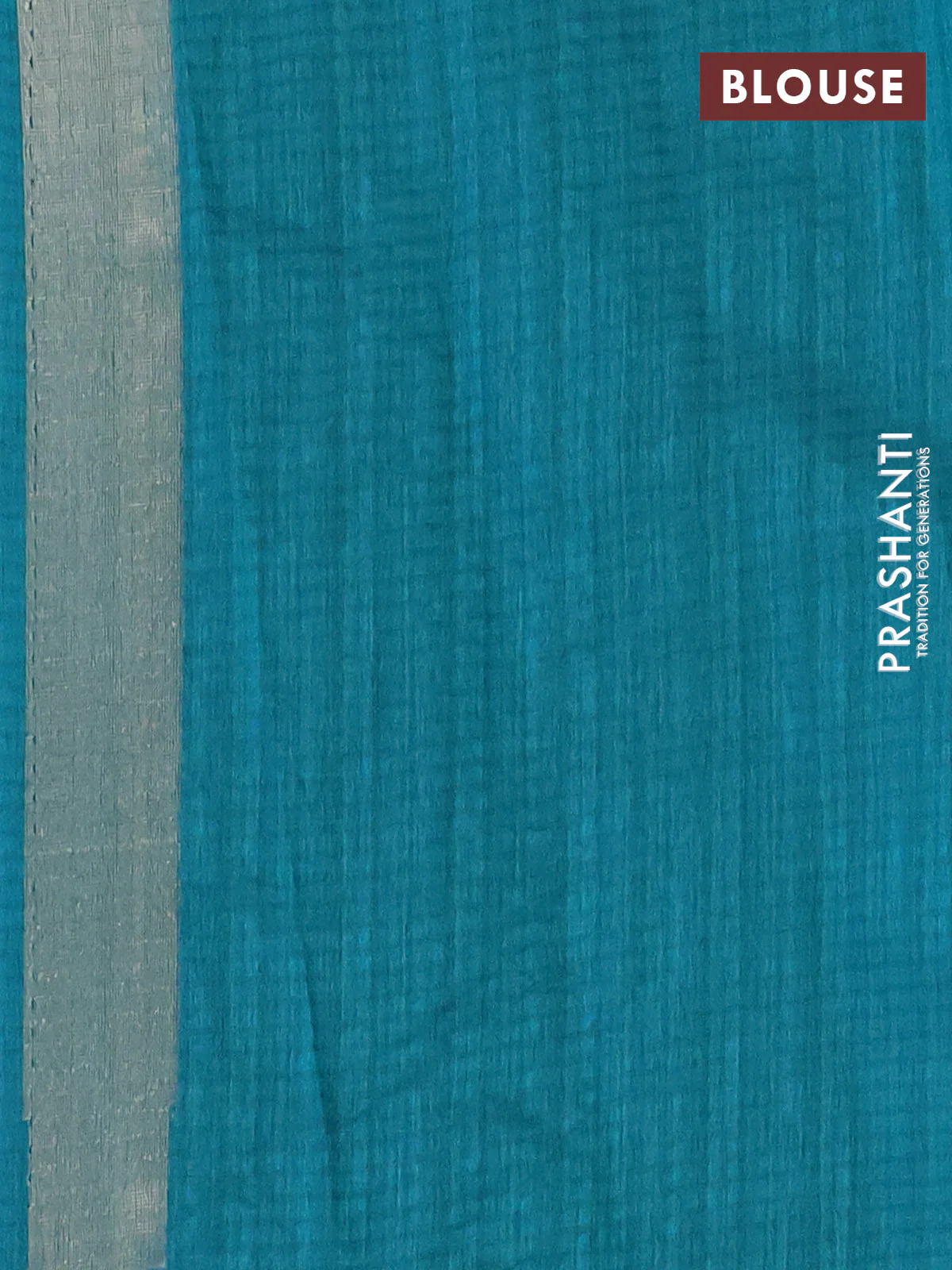 Banarasi semi matka saree teal green shade with plain body and temple design zari woven border - Image 4