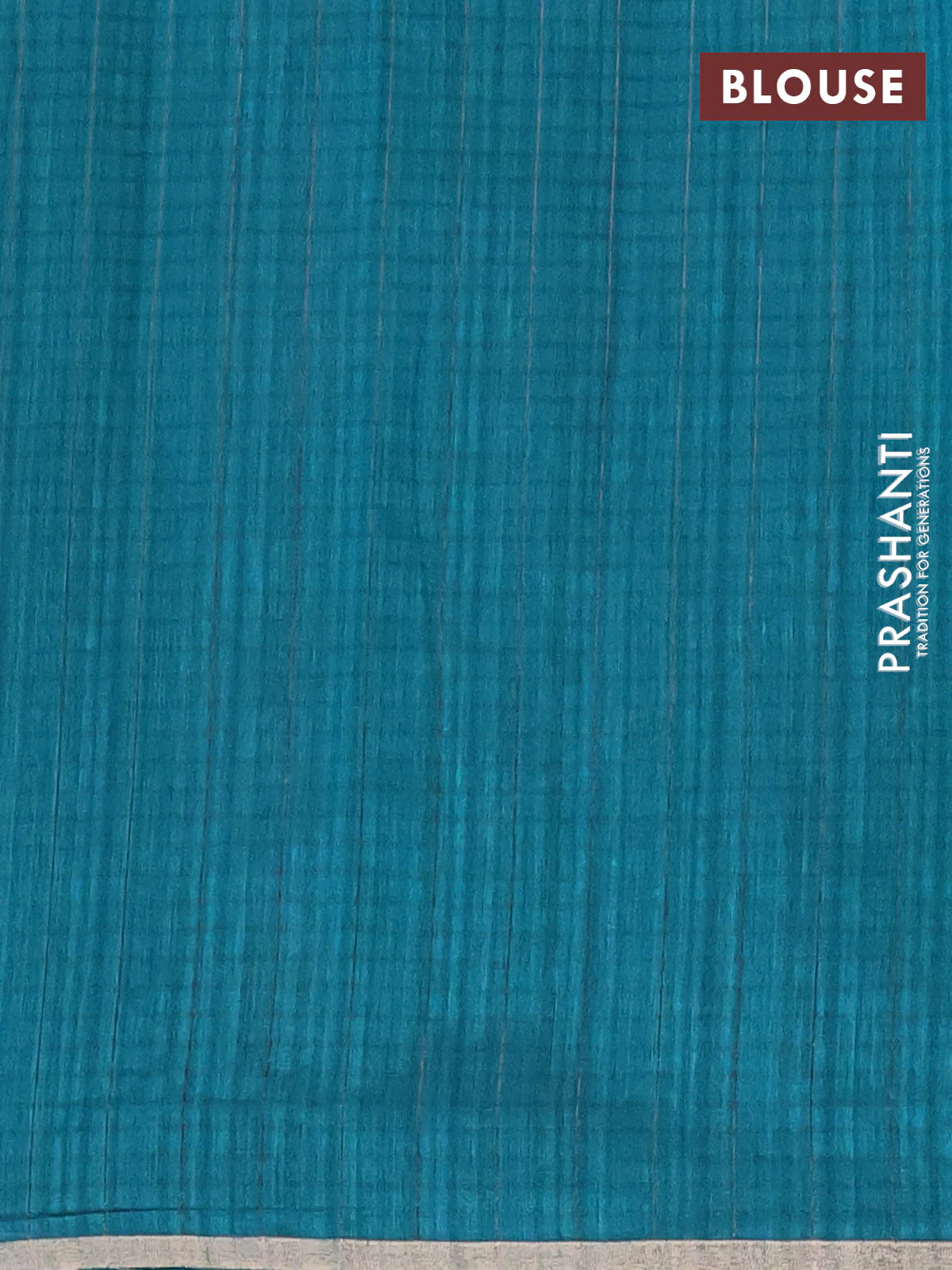 Banarasi semi matka saree teal green shade with silver & gold zari woven buttas and zari woven piping border - Image 4