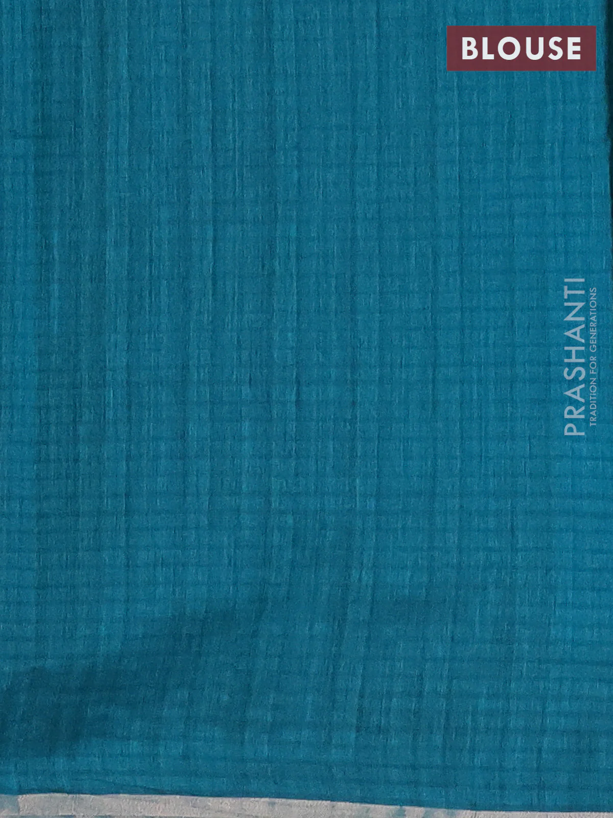 Banarasi semi matka saree teal green shade with silver & gold zari woven buttas and zari woven piping border - Image 4