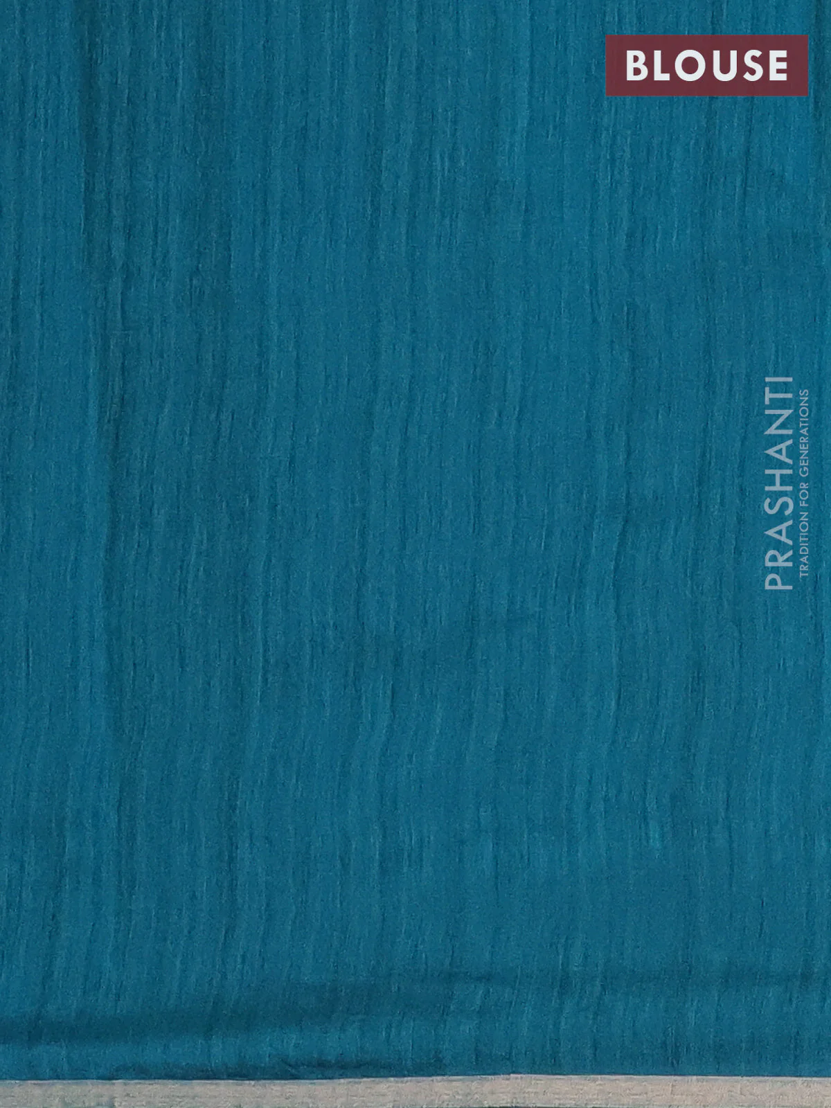Banarasi semi matka saree teal green shade with thread & silver zari woven buttas and zari woven piping border - Image 4