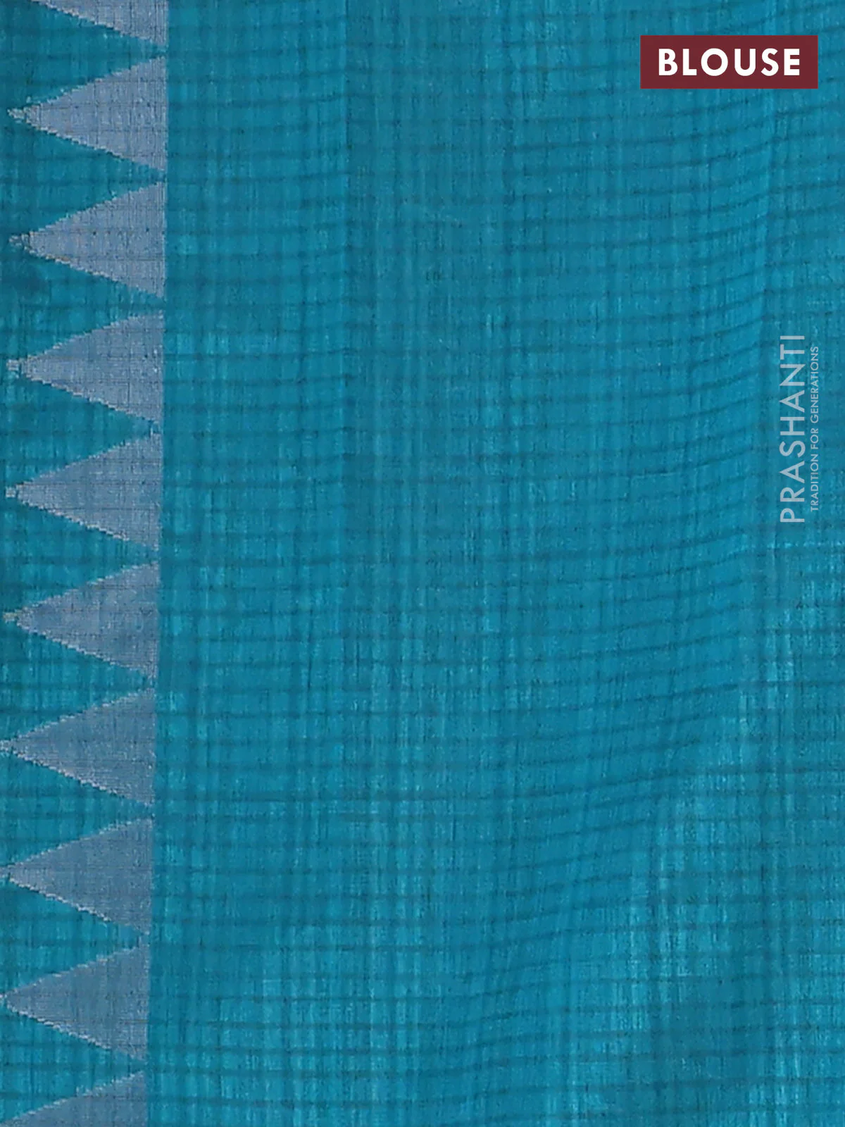 Banarasi semi matka saree teal green with allover silver & gold zari weaves and zari woven butta border - Image 4