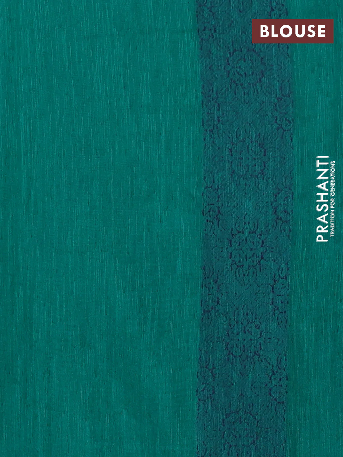 Banarasi semi matka saree teal green with allover thread floral weaves and thread woven border - Image 4