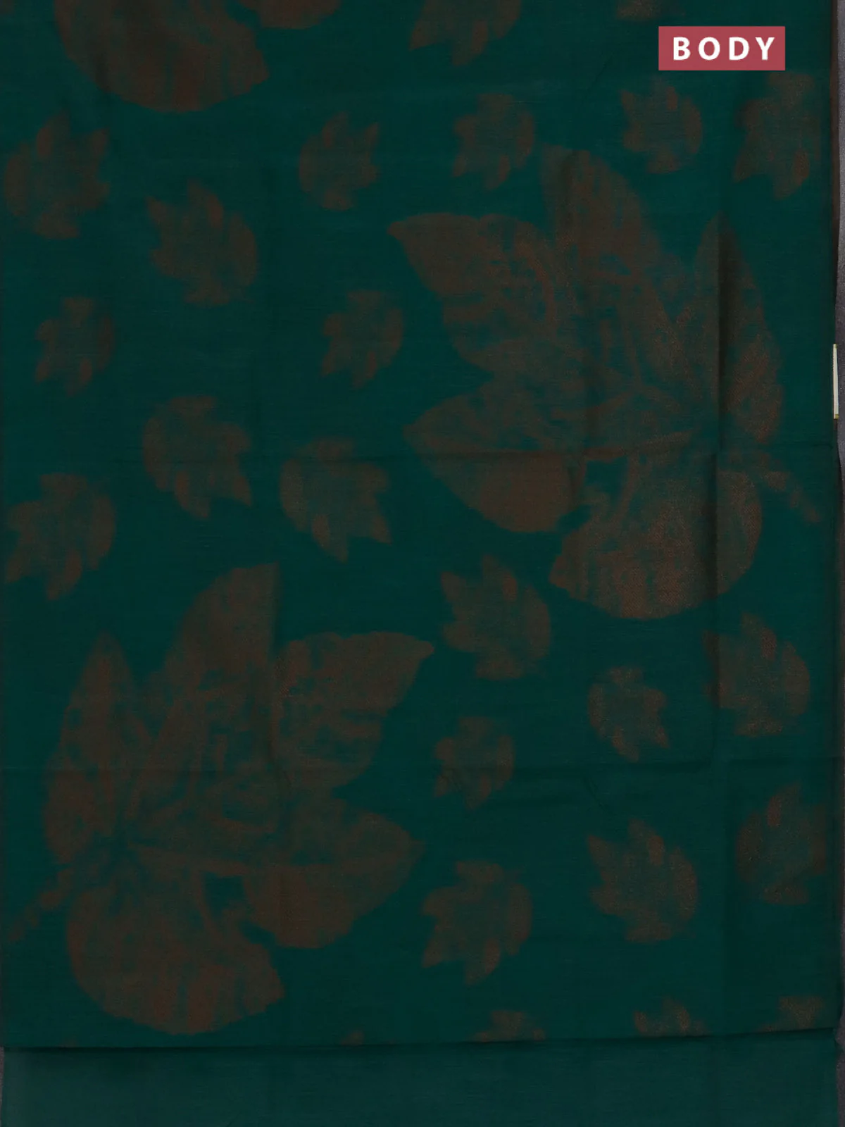Banarasi semi matka saree teal green with allover thread woven leaf butta weaves in borderless style - Image 2