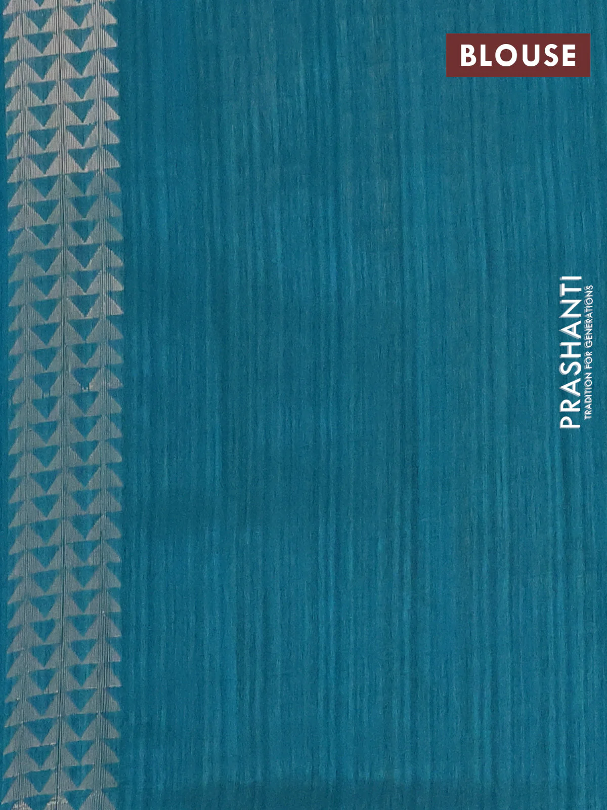 Banarasi semi matka saree teal green with silver & gold zari woven buttas and zari woven piping border - Image 4