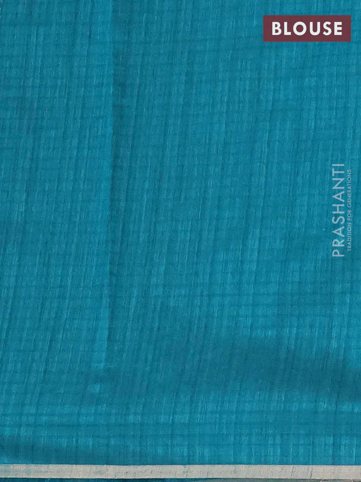 Banarasi semi matka saree teal green with silver & gold zari woven buttas and zari woven piping border - Image 4