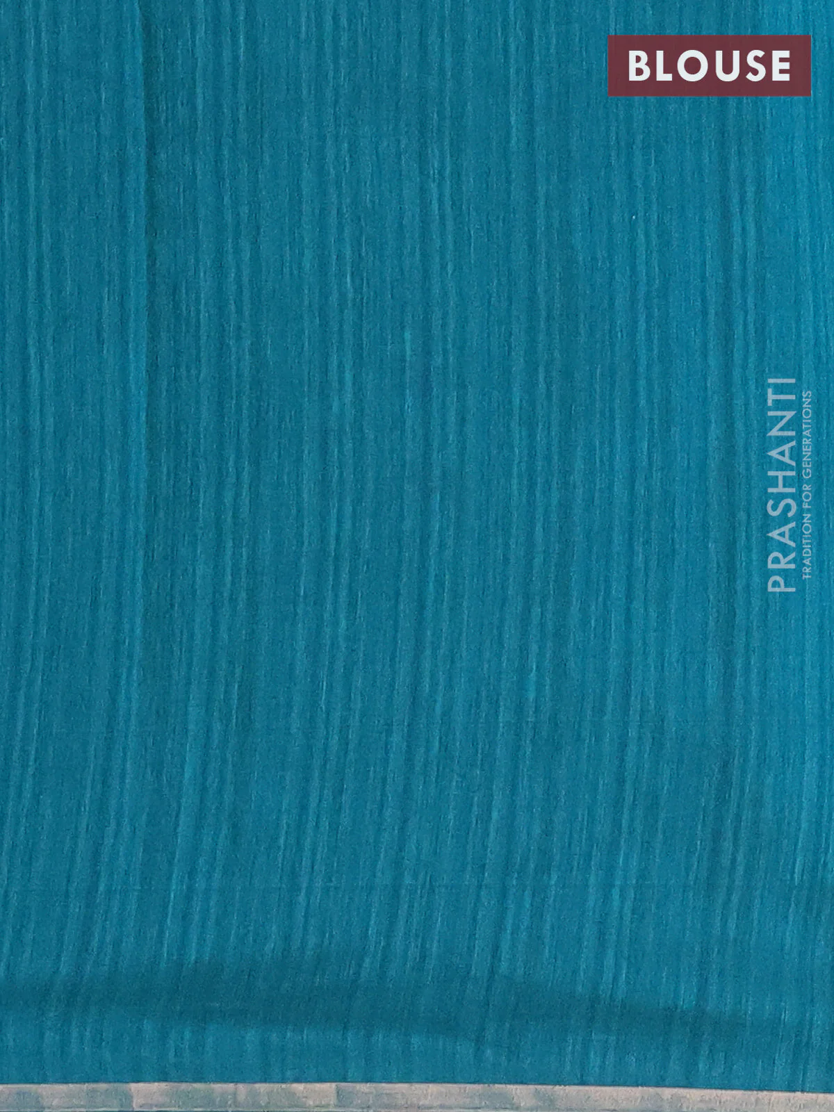 Banarasi semi matka saree teal green with thread & silver zari woven buttas and zari woven piping border - Image 4
