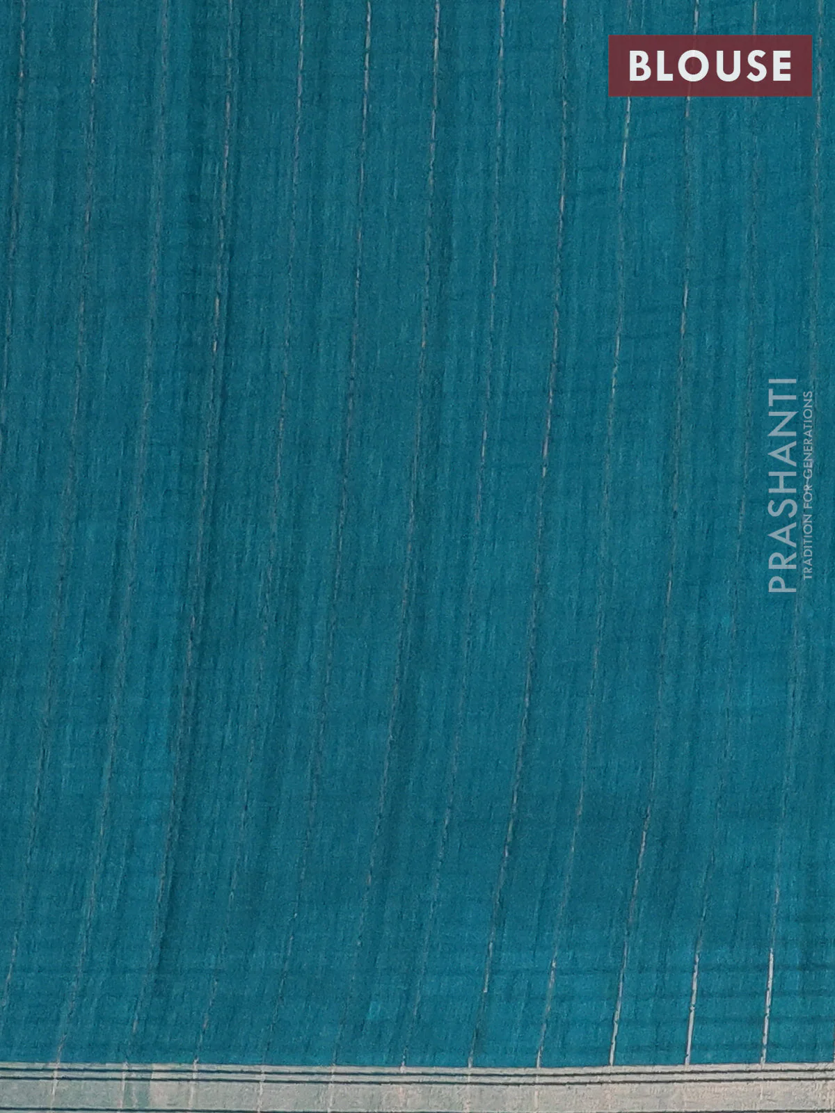 Banarasi semi matka saree teal green with woven buttas and zari woven piping border - Image 4