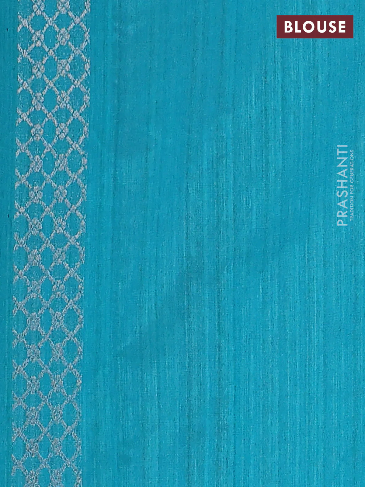 Banarasi semi matka saree teal green with woven buttas and zari woven piping border - Image 4