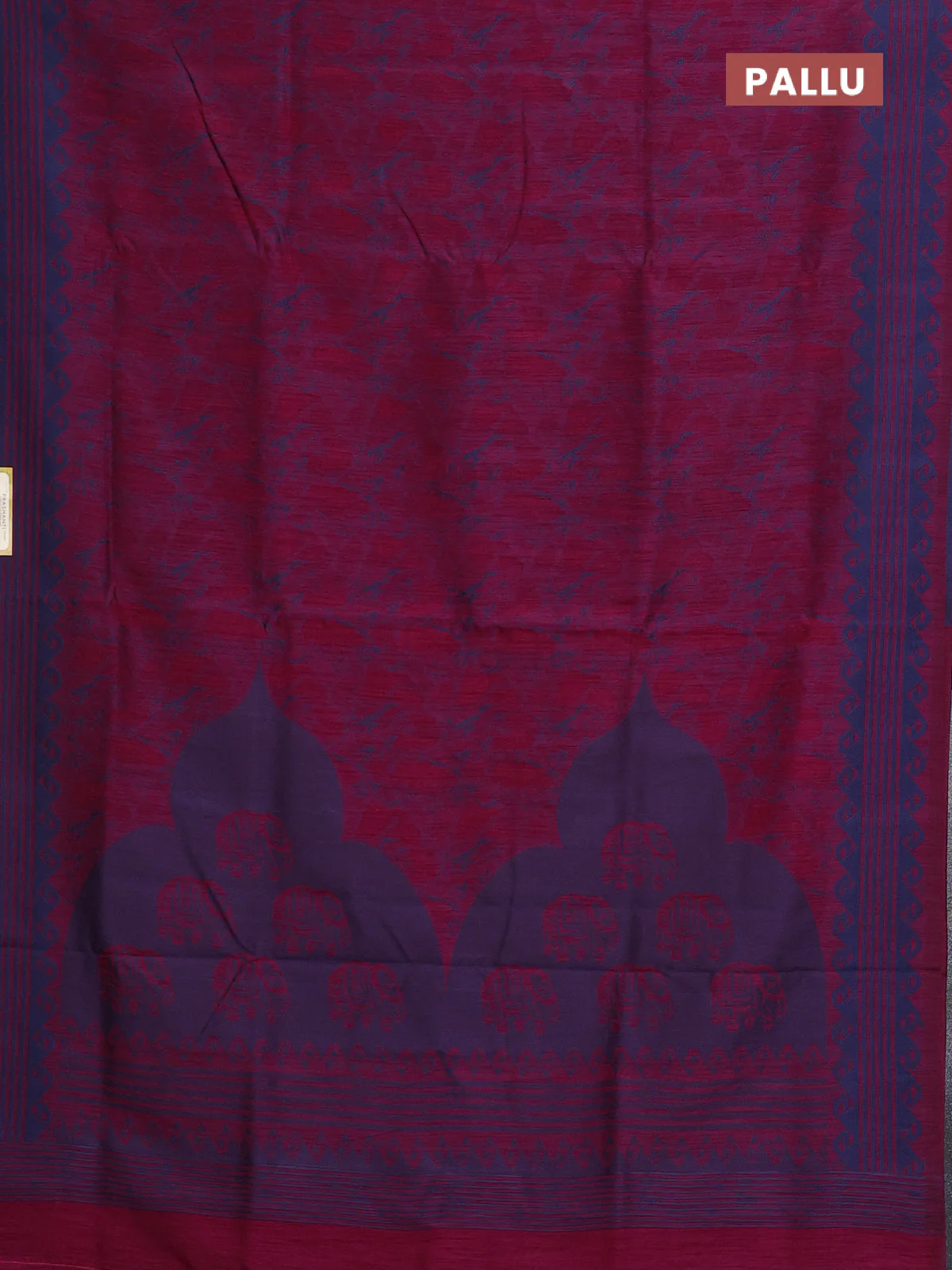 Banarasi semi matka saree wine shade with allover thread weaves and thread woven border - Image 3