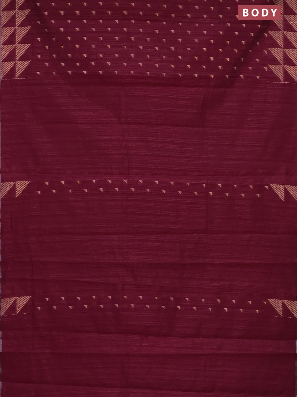 Banarasi semi matka saree wine shade with allover zari woven geometric buttas and woven border - Image 2