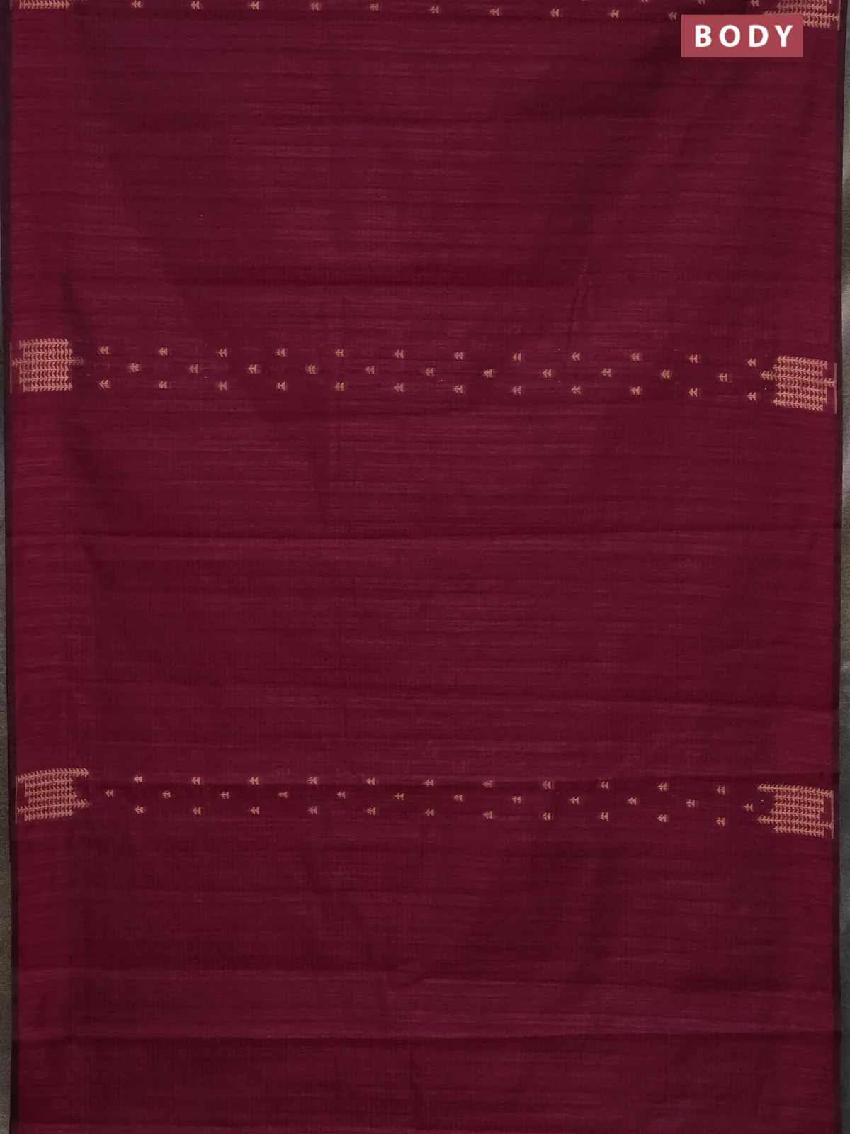 Banarasi semi matka saree wine shade with allover zari woven geometric buttas and zari woven border - Image 2