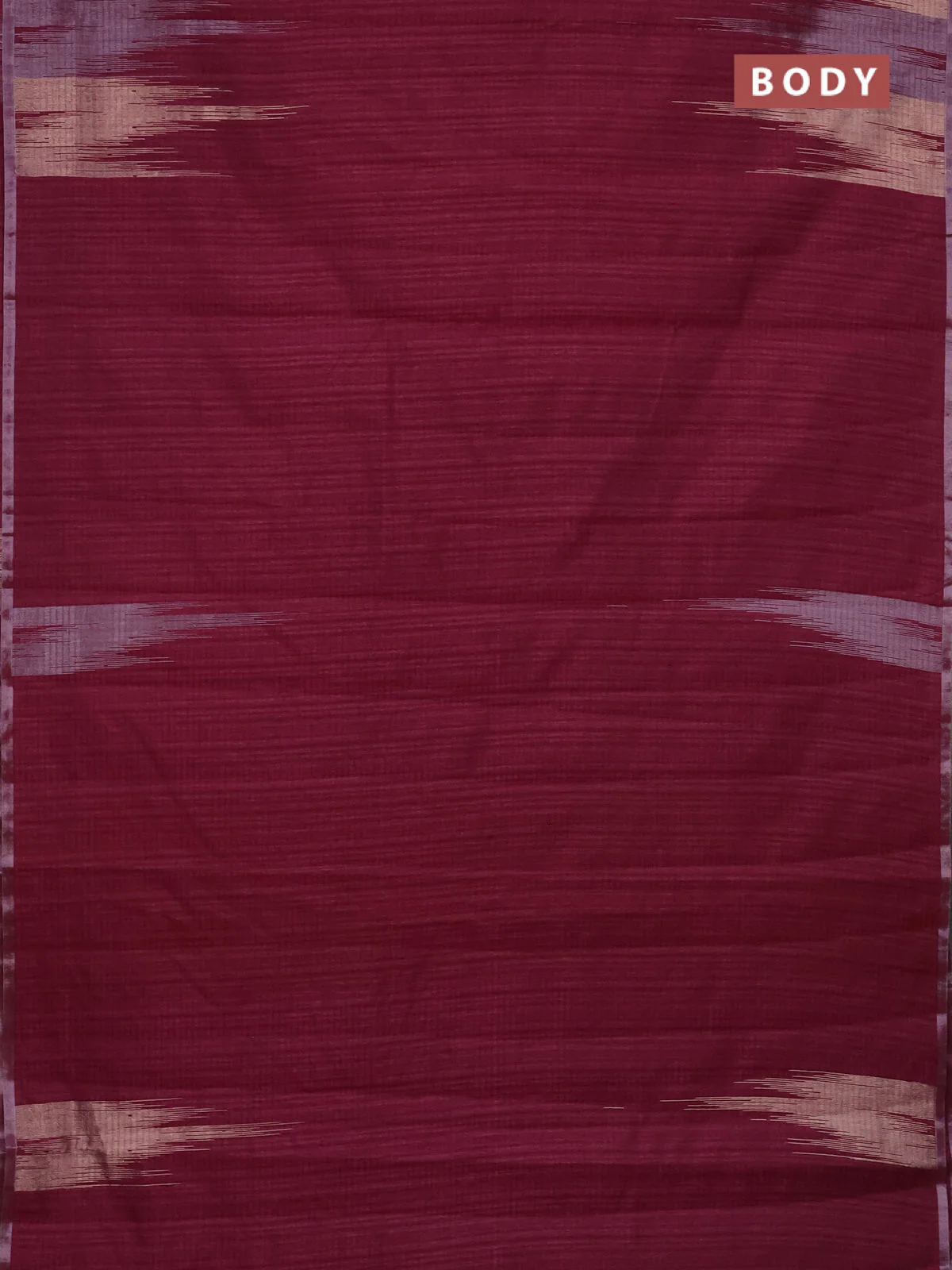 Banarasi semi matka saree wine shade with plain body and temple design zari woven border - Image 2