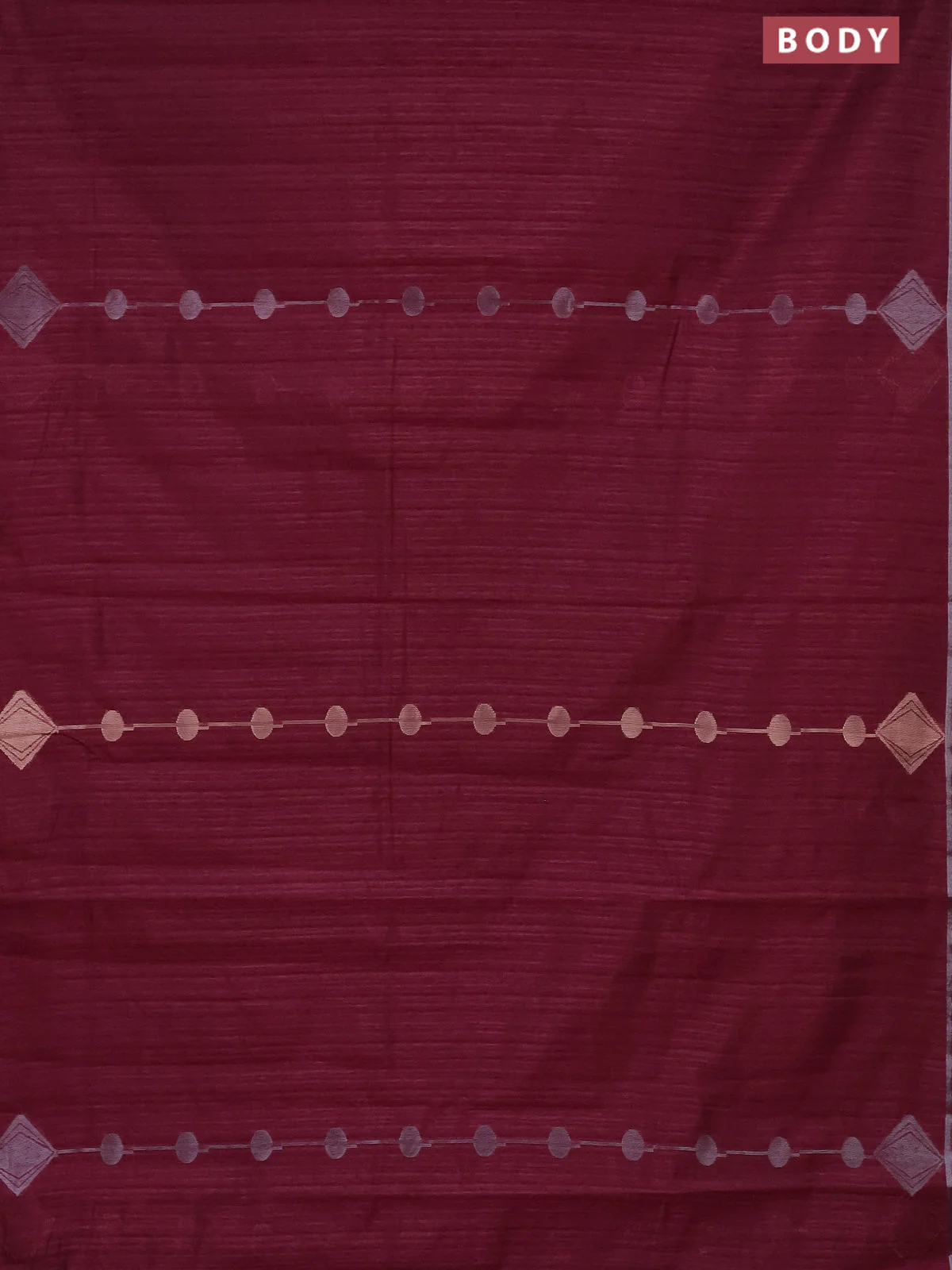 Banarasi semi matka saree wine shade with silver & gold geometric weaves and zari woven piping border - Image 2