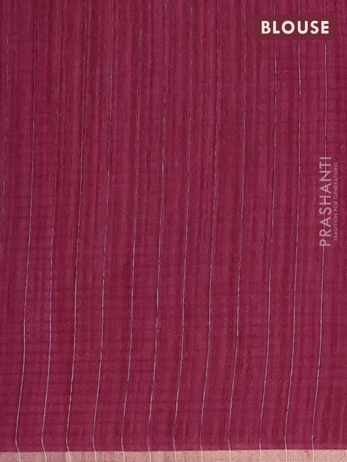 Banarasi semi matka saree wine shade with silver & gold zari woven buttas and zari woven piping border - Image 4