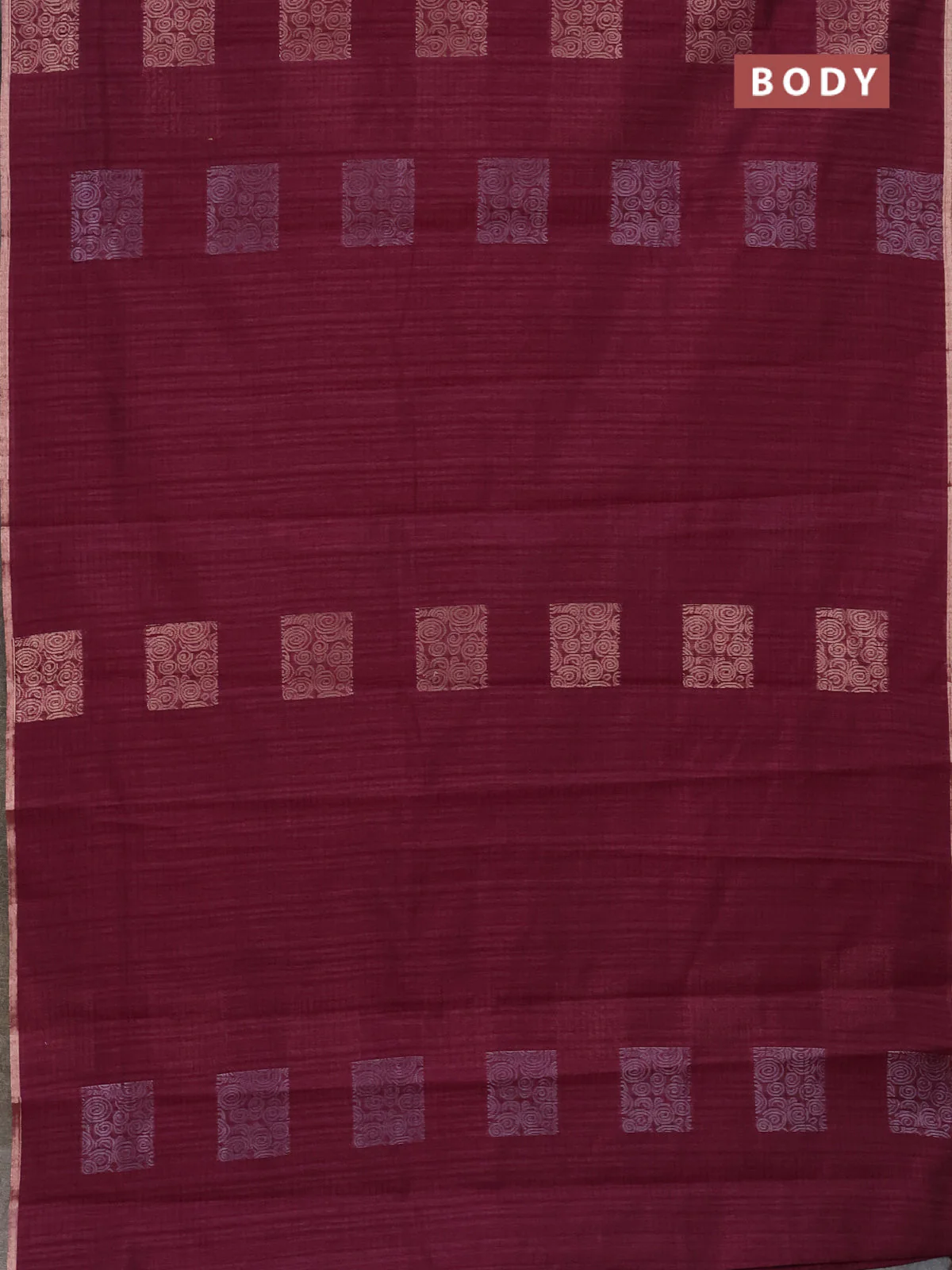 Banarasi semi matka saree wine shade with silver & gold zari woven buttas and zari woven piping border - Image 2
