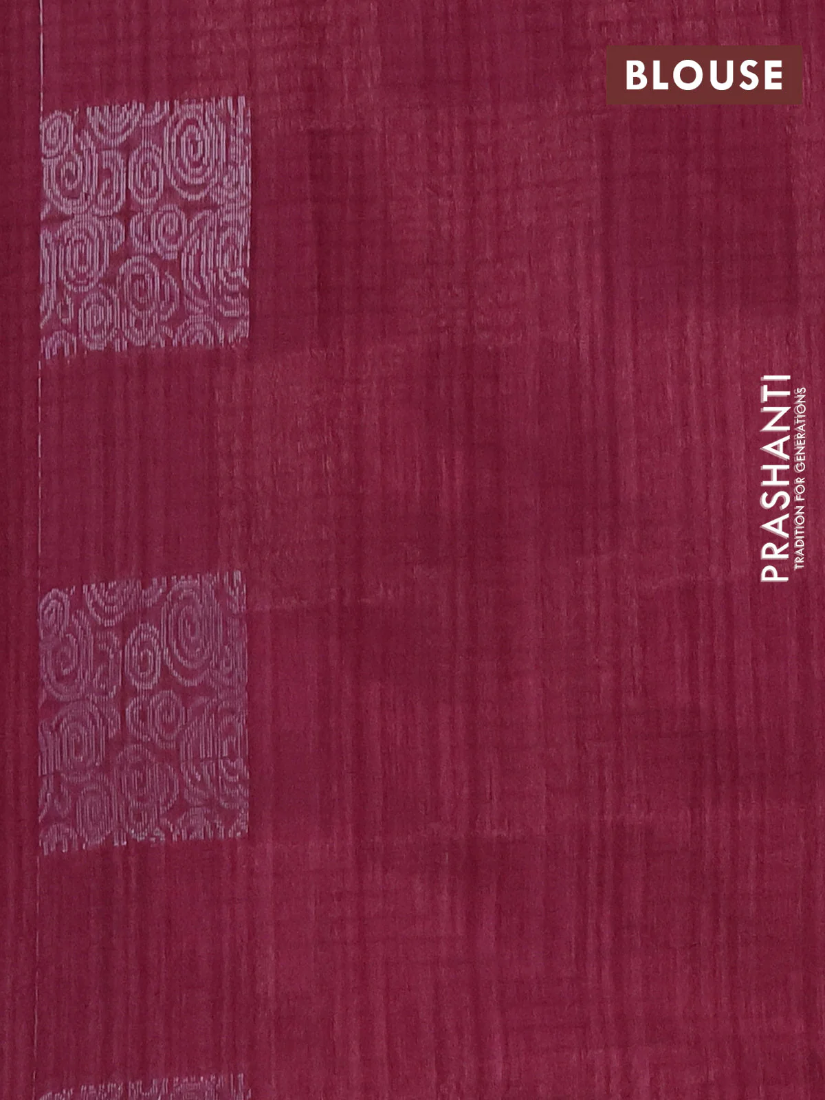 Banarasi semi matka saree wine shade with silver & gold zari woven buttas and zari woven piping border - Image 4