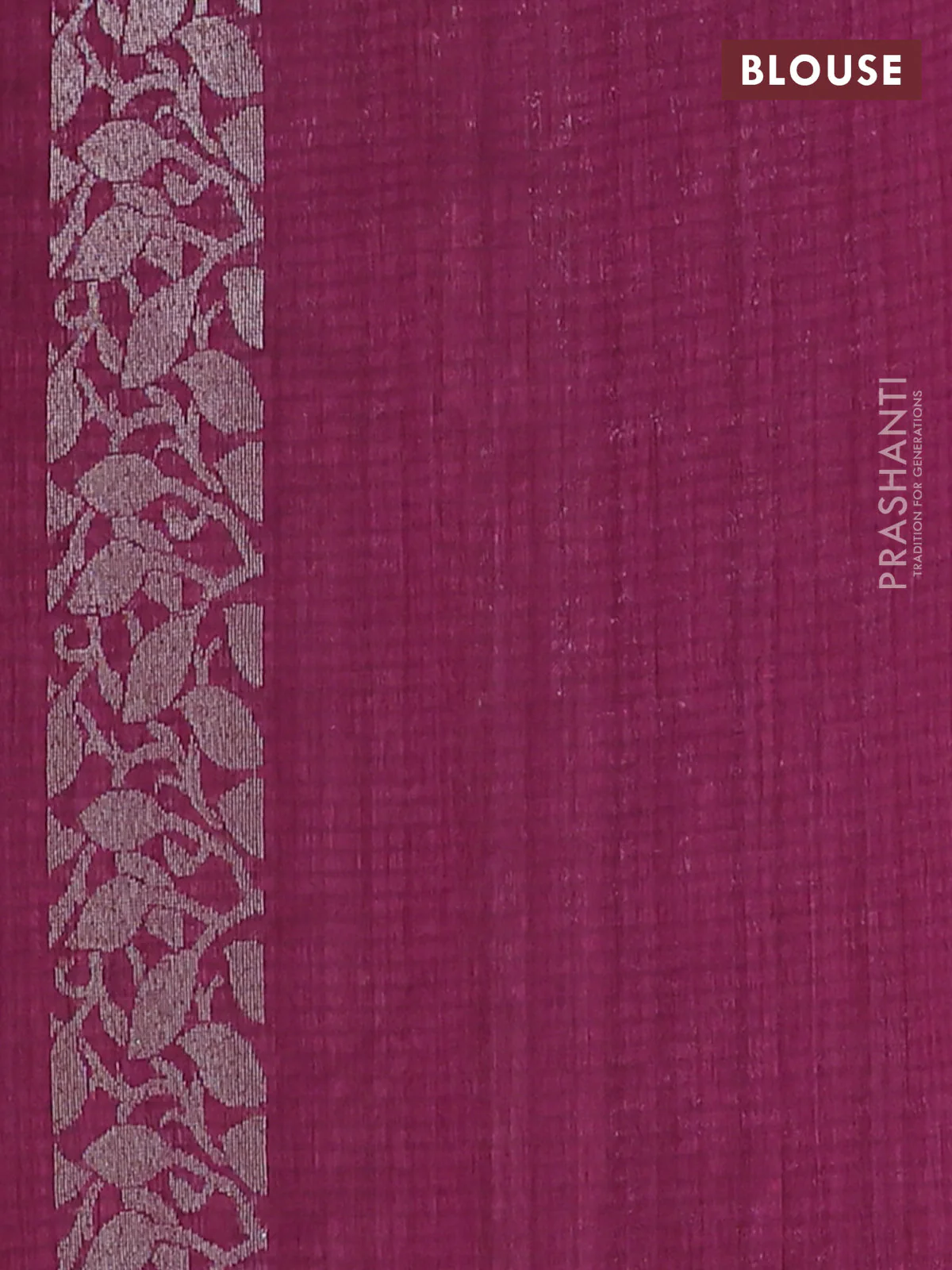 Banarasi semi matka saree wine shade with thread & silver zari woven buttas and zari woven piping border - Image 4