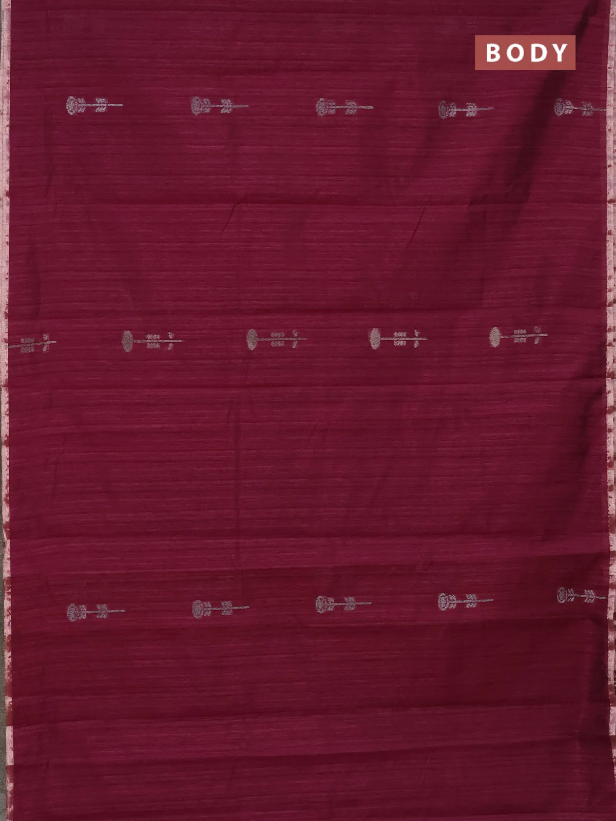 Banarasi semi matka saree wine shade with woven buttas and zari woven piping border - Image 2