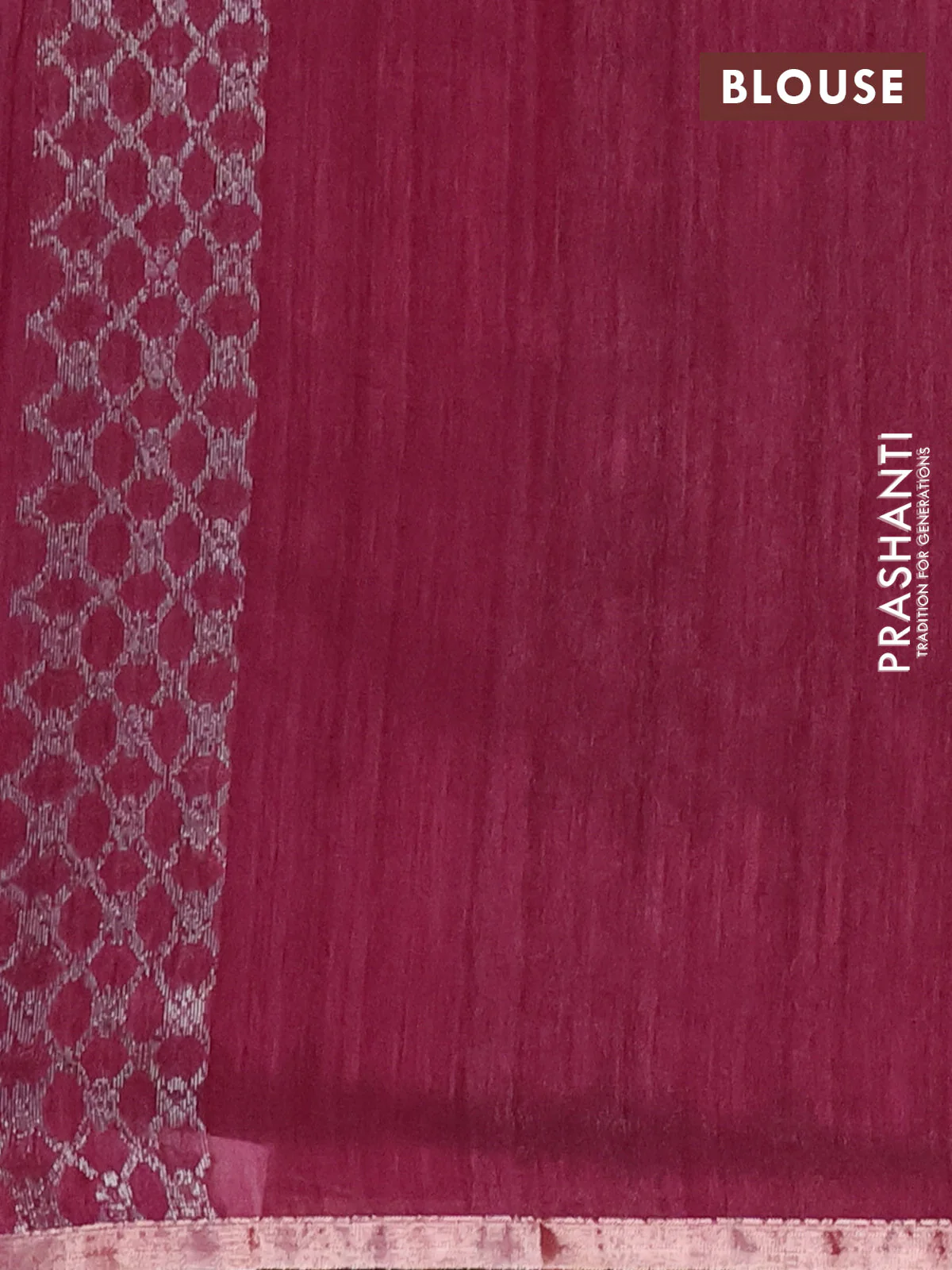 Banarasi semi matka saree wine shade with woven buttas and zari woven piping border - Image 4