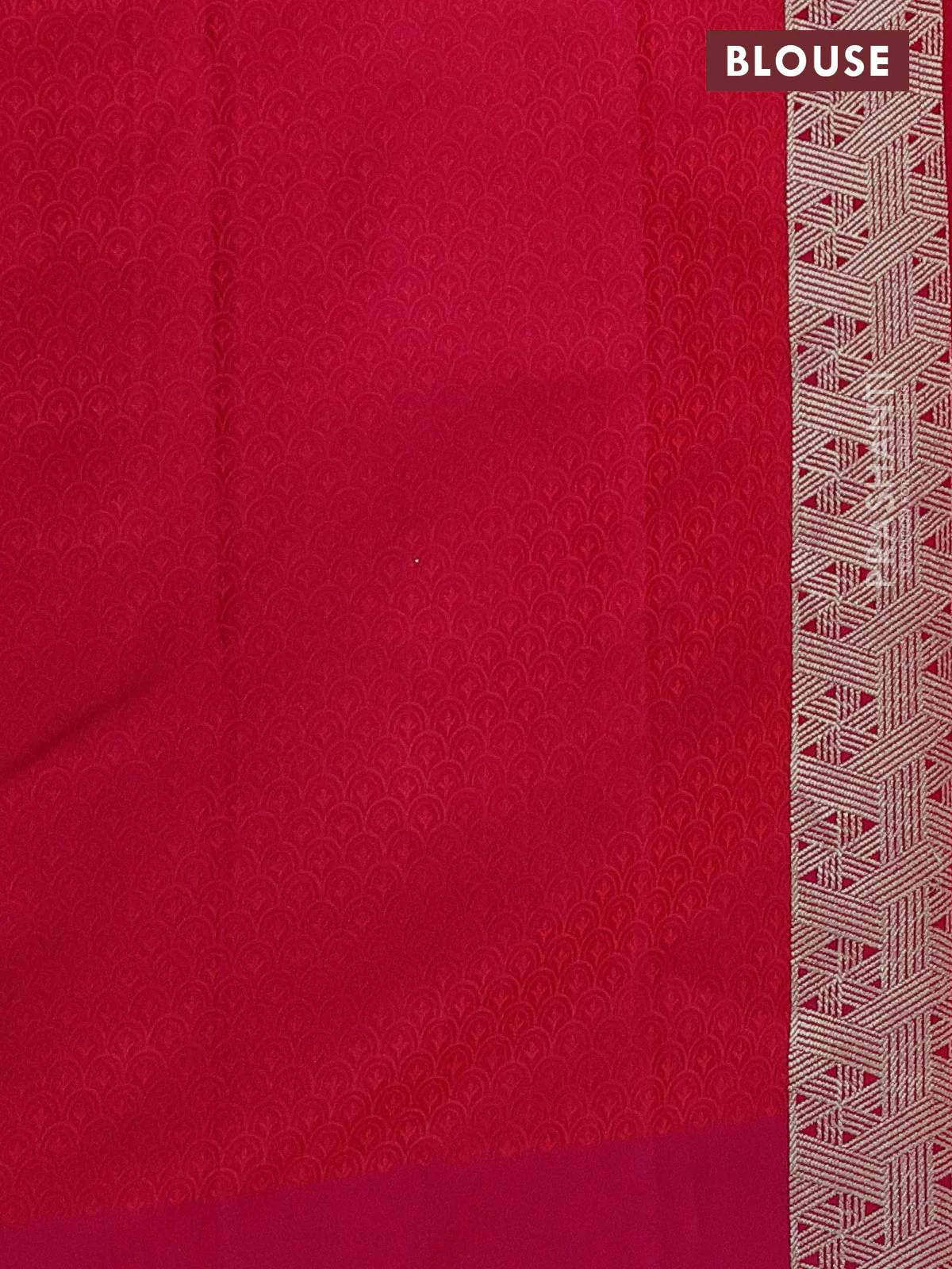 Banarasi semi mushru silk saree pink with allover self emboss & zari buttas and zari woven border - Image 3